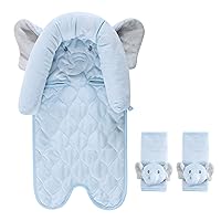 Vista 1 de Hudson Baby Funda unisex para asiento de coche y correas para bebé, elefante azul, talla única