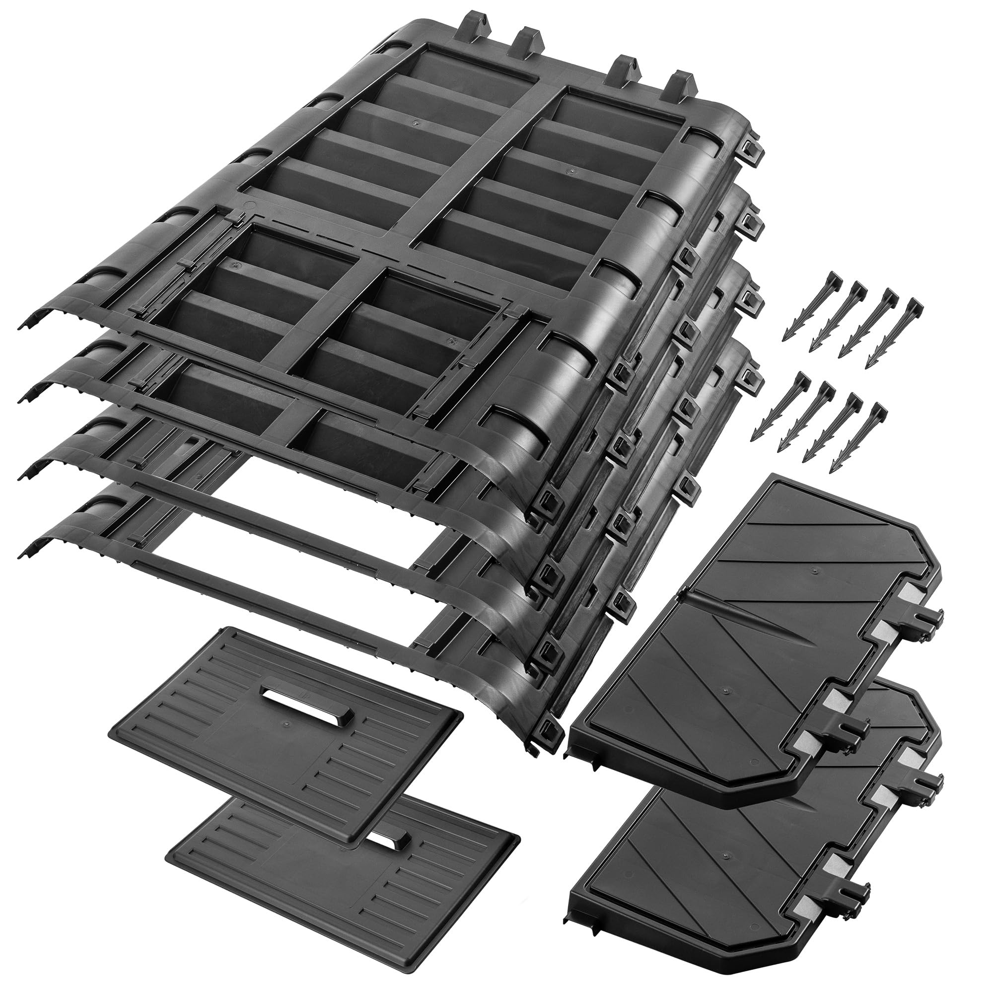 KADAX Composteur de Jardin 480L, Une Solution Écologique et Pratique pour Transformer vos Déchets Organiques en Engrais Nature, Bac à Compost (Noir)
