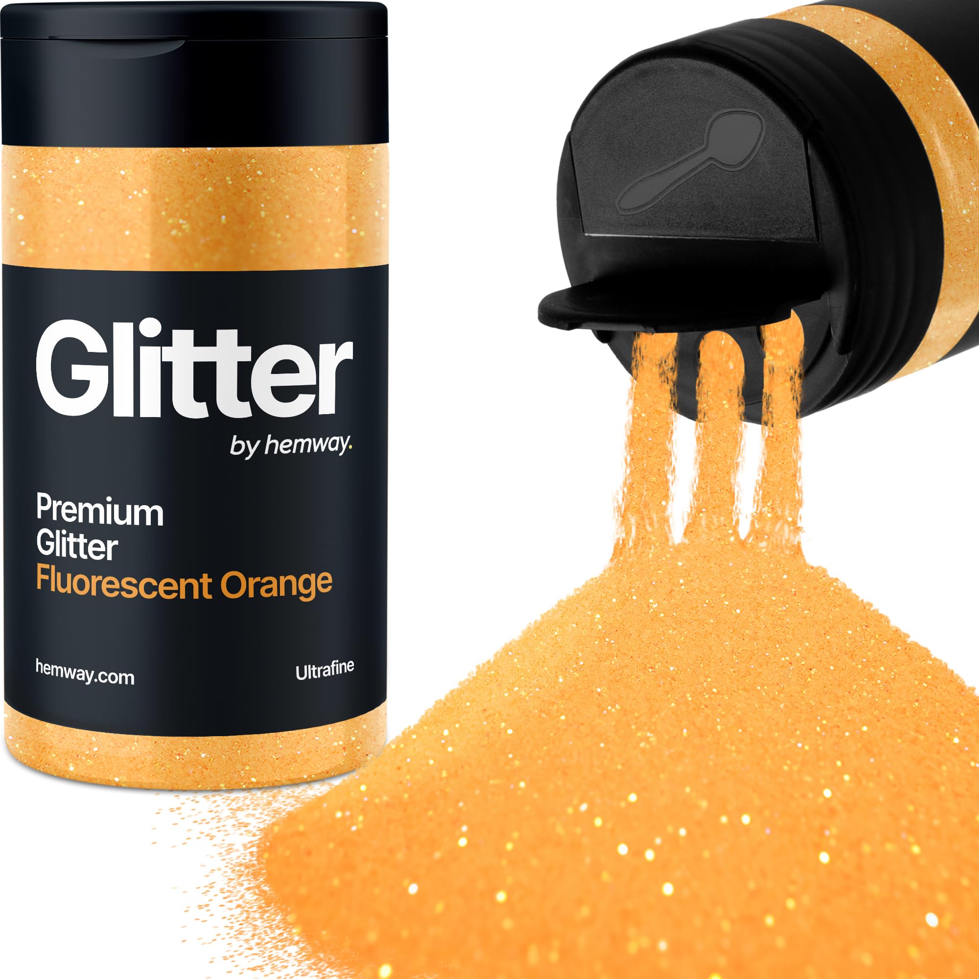 Fluorescent Orange Glitter Shaker, 130g Ultrafine Glitter, Crafts 1/128" Metallic Flake Orange Sequins, Resin & Epoxy Crafts
