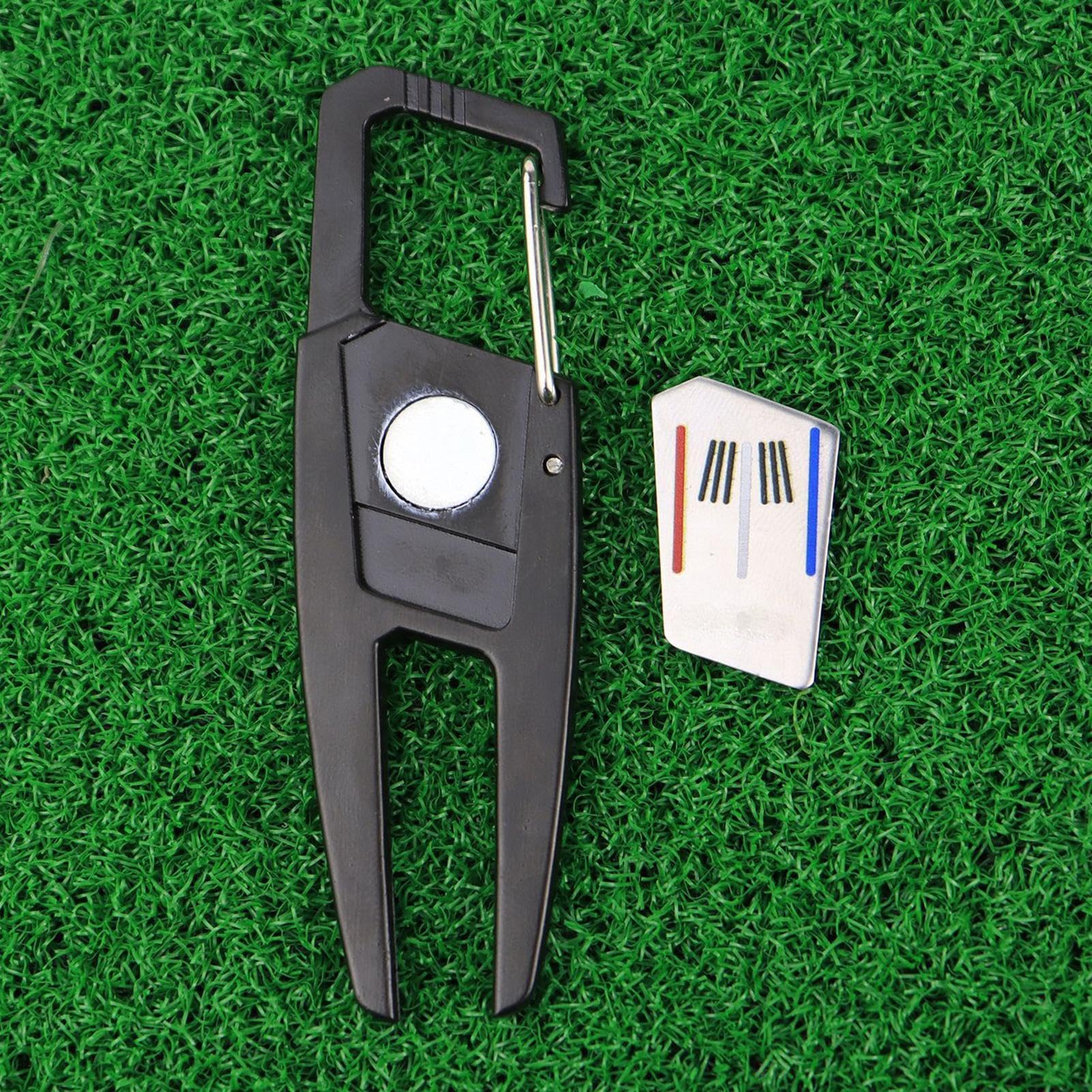 Strumento Riparazione Divot Golf con Pennarello Magnetico e Pulsante Pop-up, Marcatori Palline da Golf