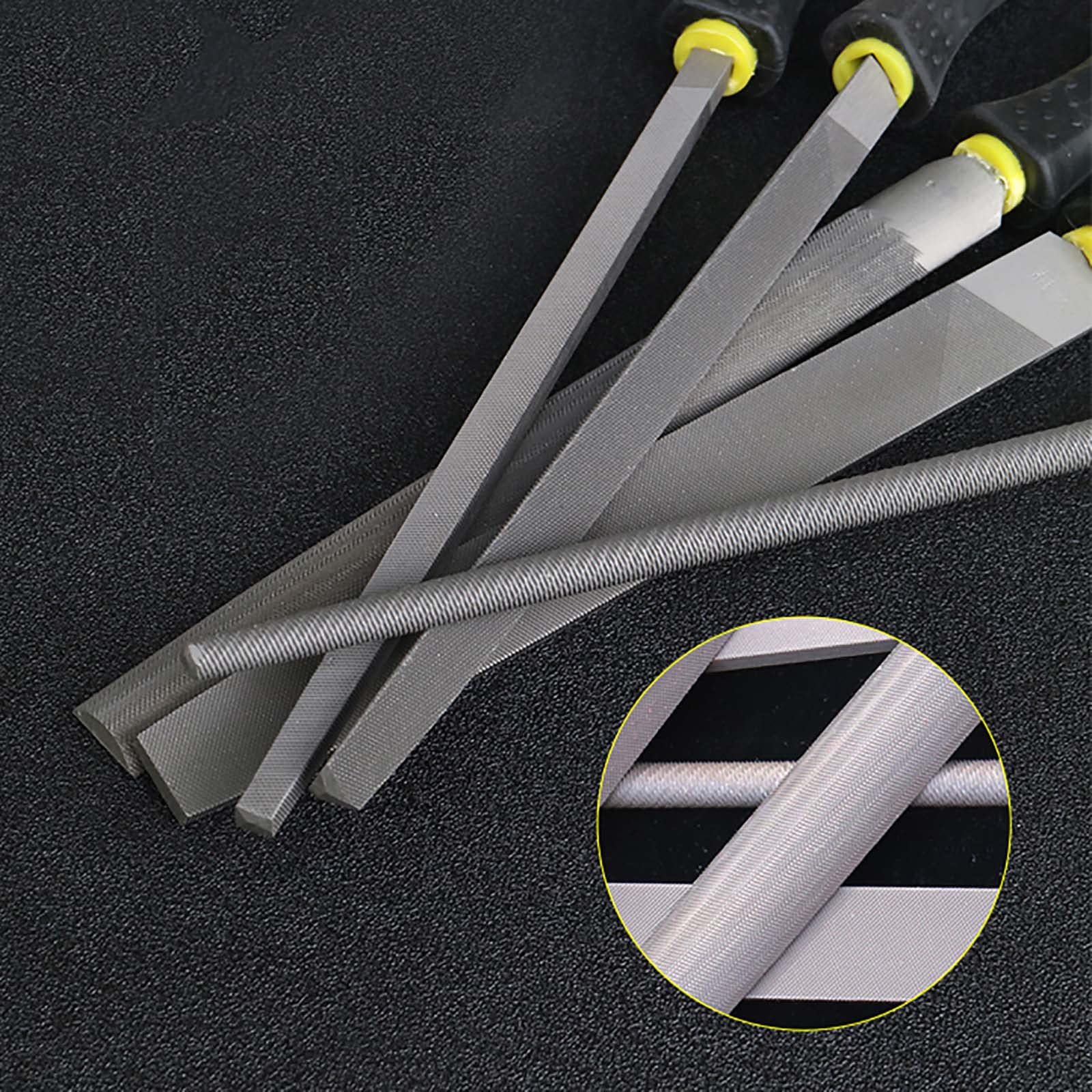 Handwerkzeug-Sets, 5-teiliges Feilen-Set, Metall-Feilen-Set mit zweifarbigem Griff, Holzraspel for Metall, Holz, Glas, Kunststoff, Leder (Größe: 260 mm)