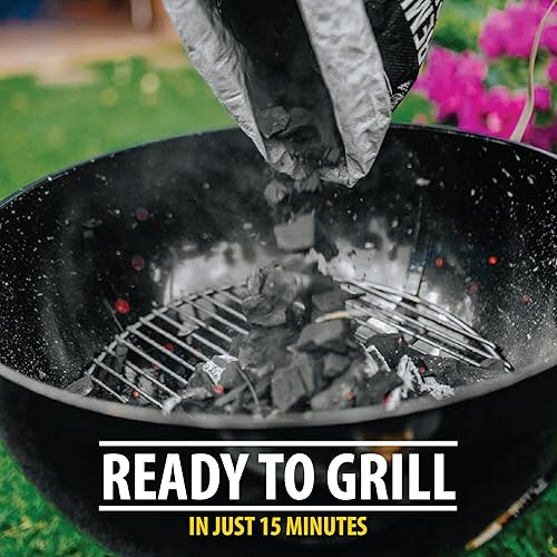 Miniatura 6 de FOGO Madera dura de roble de primera calidad, totalmente natural, tamaño mediano y pequeño, carbón vegetal para asar y ahumar, bolsa de 17.6 libras