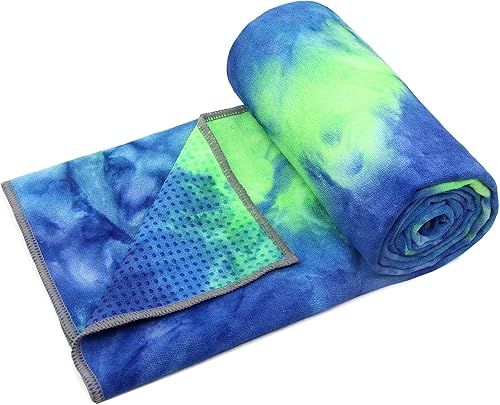 Miniatura 16 de Eunzel Toalla de yoga, toalla para esterilla de yoga caliente con puntos de agarre, absorbente de sudor, antideslizante, para yoga caliente, pilates