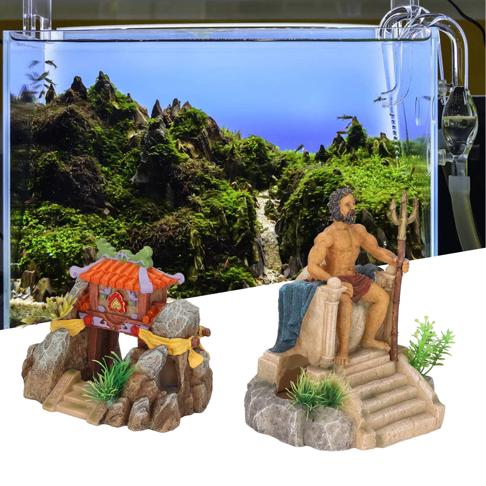 Tyenaza Decorazioni per Acquario, Decorazione Classica per La Casa in Resina, Ornamento per Statua di Acquario per Accessori Subacquei