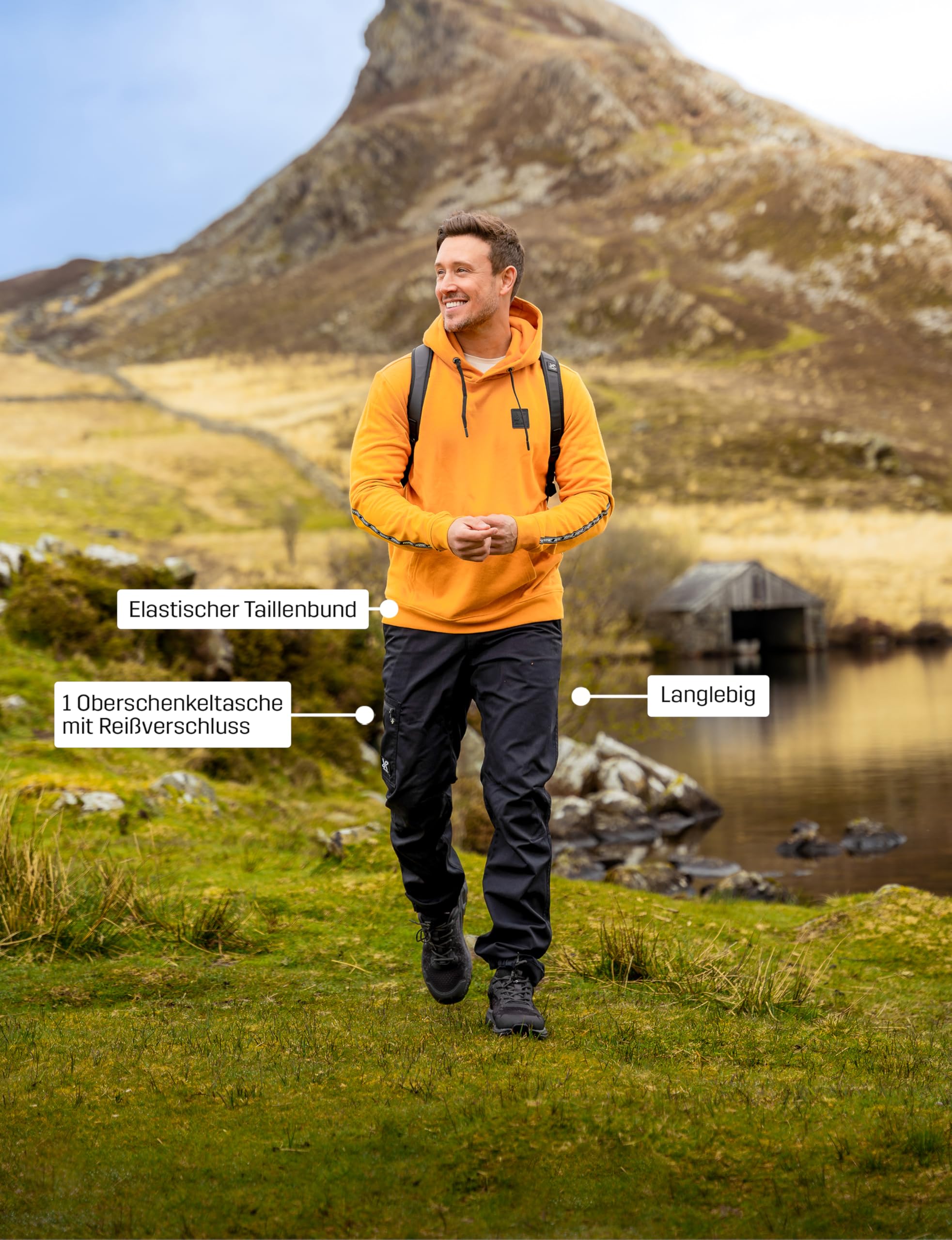 RevolutionRace Outdoor Basic Pants für Herren, Wanderhose für viele Outdoor-Aktivitäten