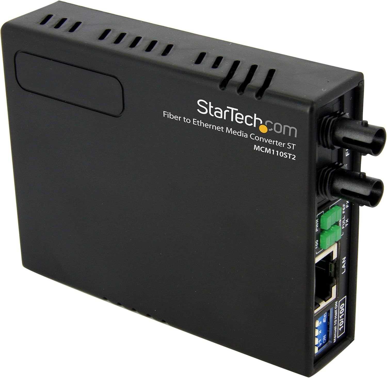 StarTech.com 10/100 Mbps Ethernet to Fiber Optic Media Converter - ST Multimode - 1310nm - 2km - Full/Half Duplex , TAA (MCM110ST2)