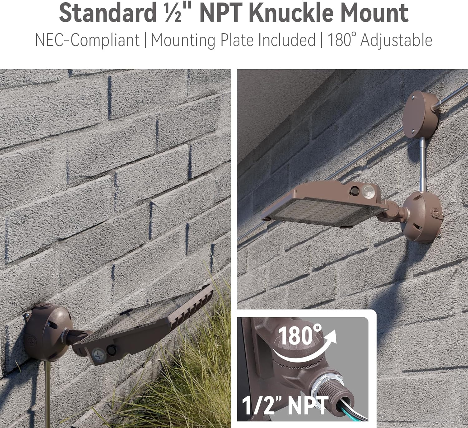 LEONLITE Smart RGB 100W LED Flood Light with Knuckle, Bluetooth Connection APP Control, Commercial Area Lighting for Outdoor Decorations, Garden, Yards, 3000K-5000K Dimmable, 100-277V, IP65 Waterproof