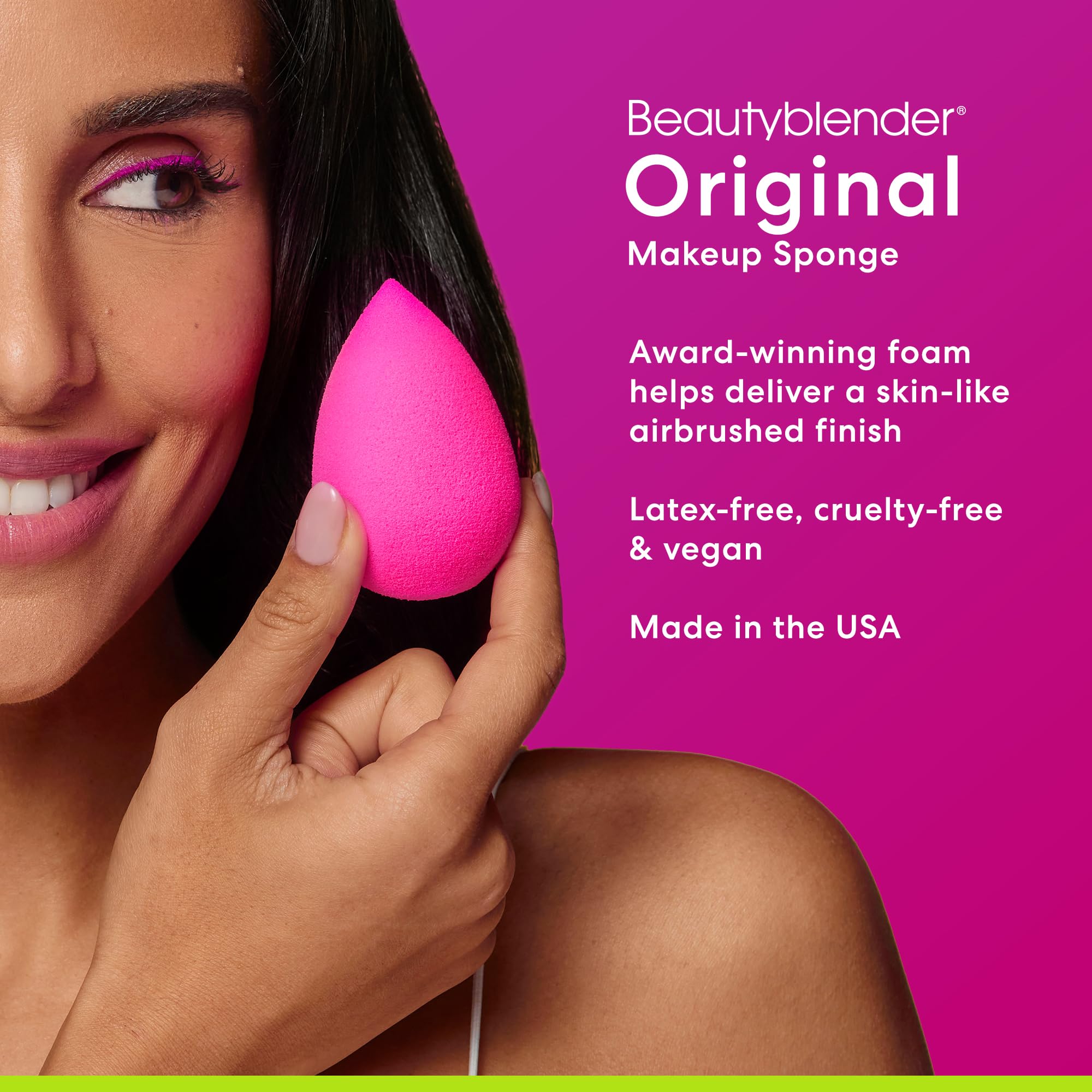 Beautyblender Set di 3 spugne originali Pink Activated per trucco – senza lattice, senza sperimentazione su animali, coloranti non tossici – perfetto per fondotinta liquida, cipria, crema BB e