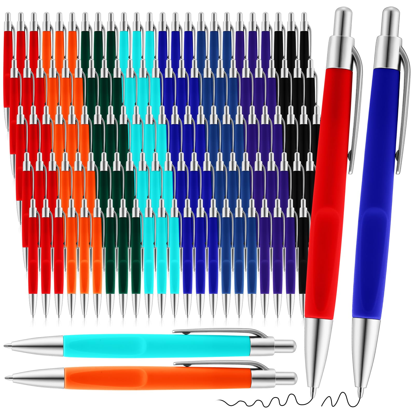 Sayglossy Długopisy kulkowe, luzem, chowane, żelowe, do przyborów szkolnych, 0,7 mm, średni punkt, czarny tusz, płynne pisanie, do szkoły, biura, dziennika, nauczyciela, ucznia, prezenty (kolorowe)