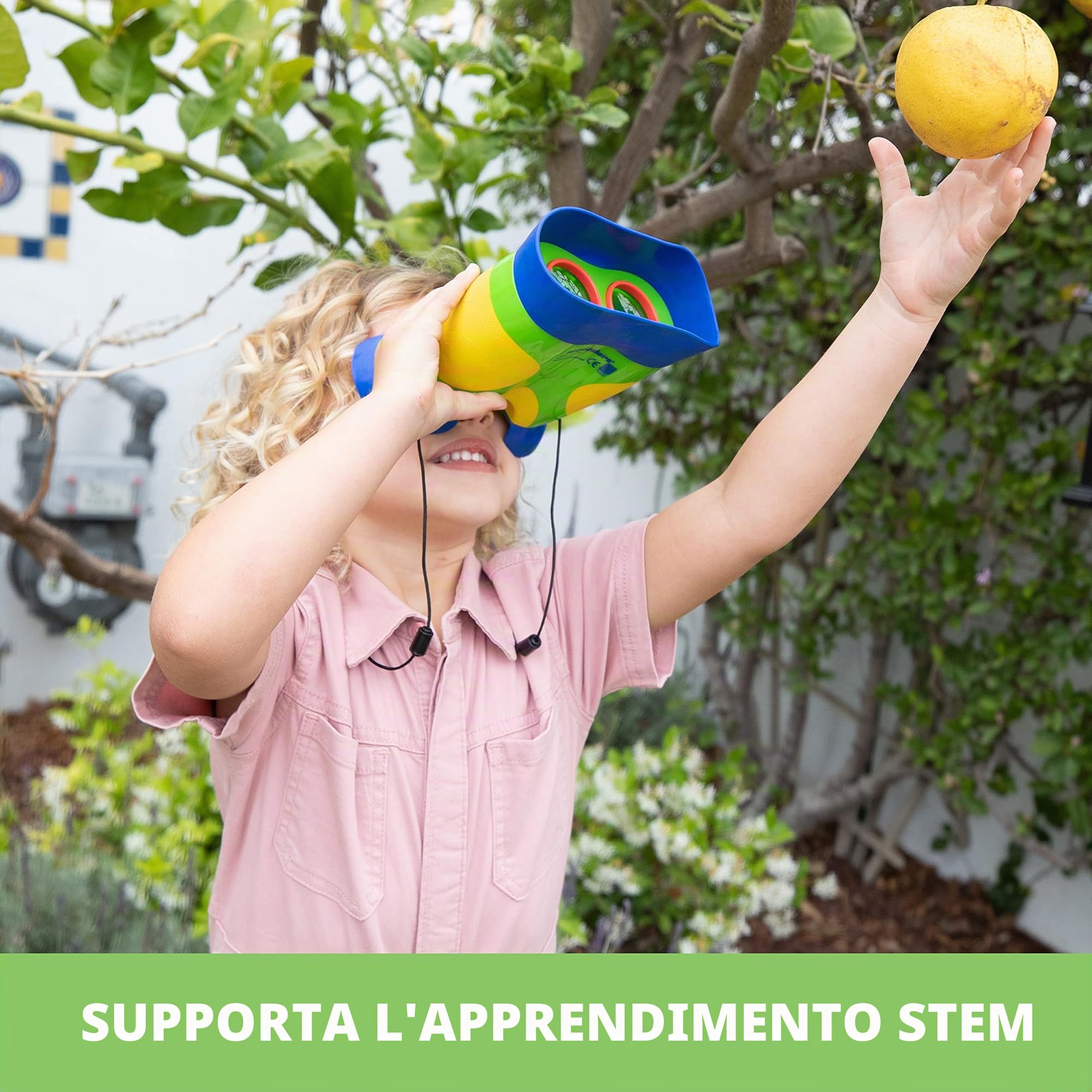 Learning Resources GeoSafari Jr. Kidnoculars – Binocolo Educativo per Bambini 3+, Senza Messa a Fuoco, Gioco da Esterno per Esplorazione e Osservazione della Natura