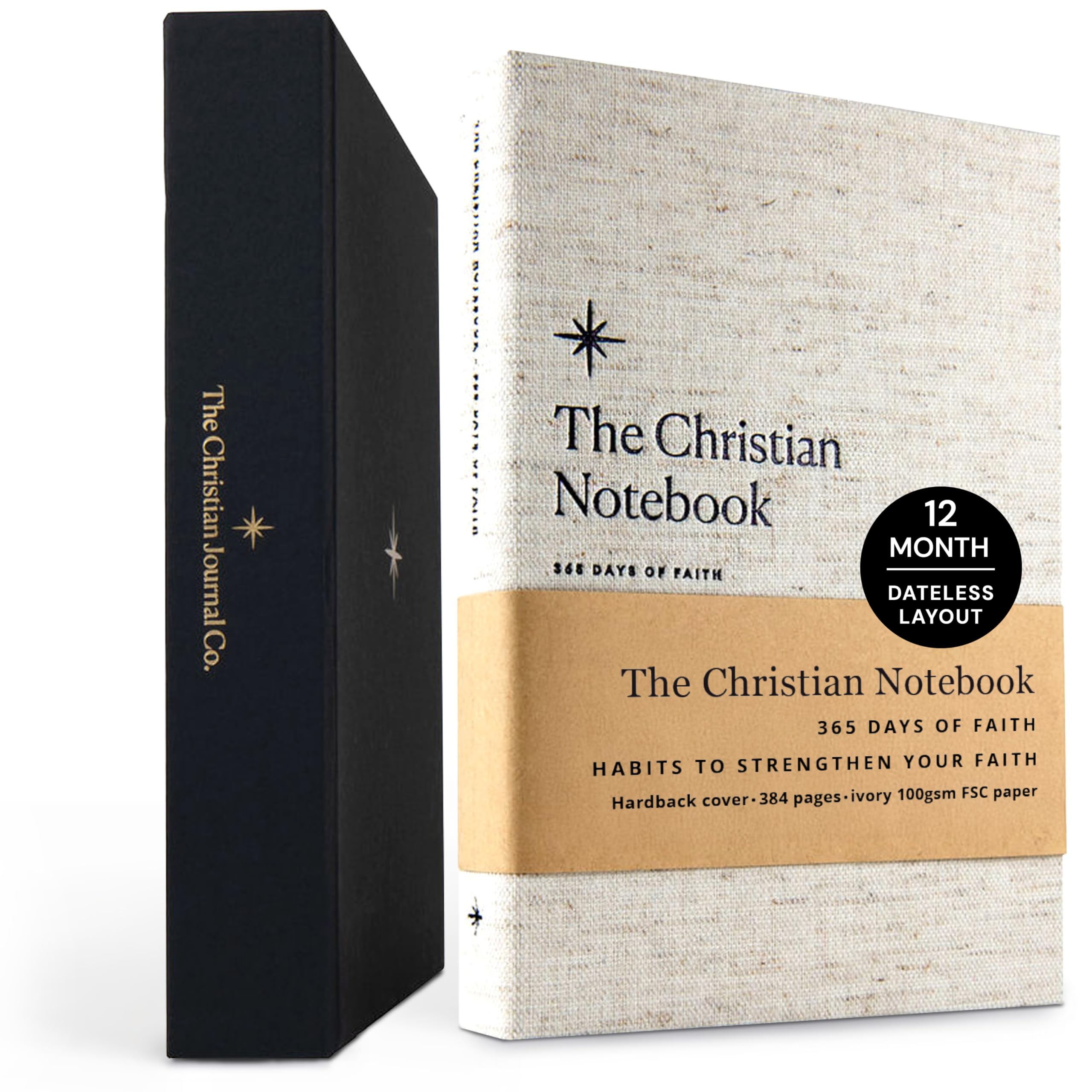 365 Days Of Faith Notebook, Prayer & Bible Study Notebook For Women And Men, Christian Journal In Gift Box (Cotton Hardback)