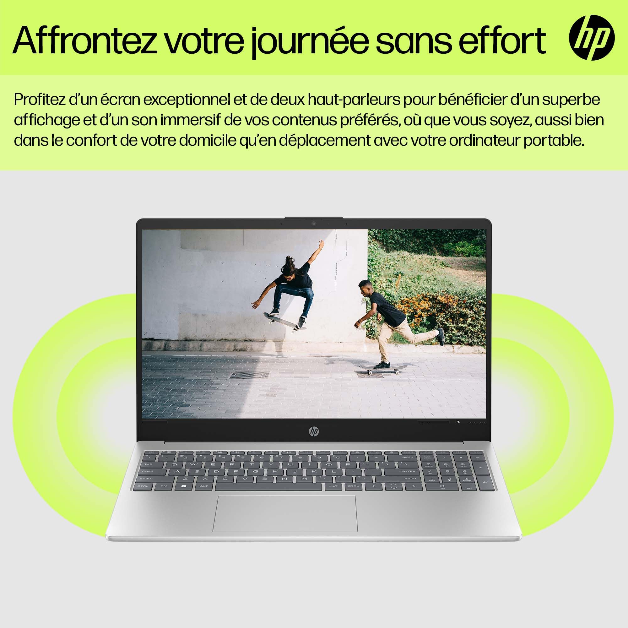 HP 15-fd0005sf Ordinateur Portable 15,6" FHD IPS, PC Portable (Intel Core i7-1355U, RAM 16 Go, SSD 512 Go, Intel Iris XE, Windows 11), Laptop Argent, Clavier AZERTY