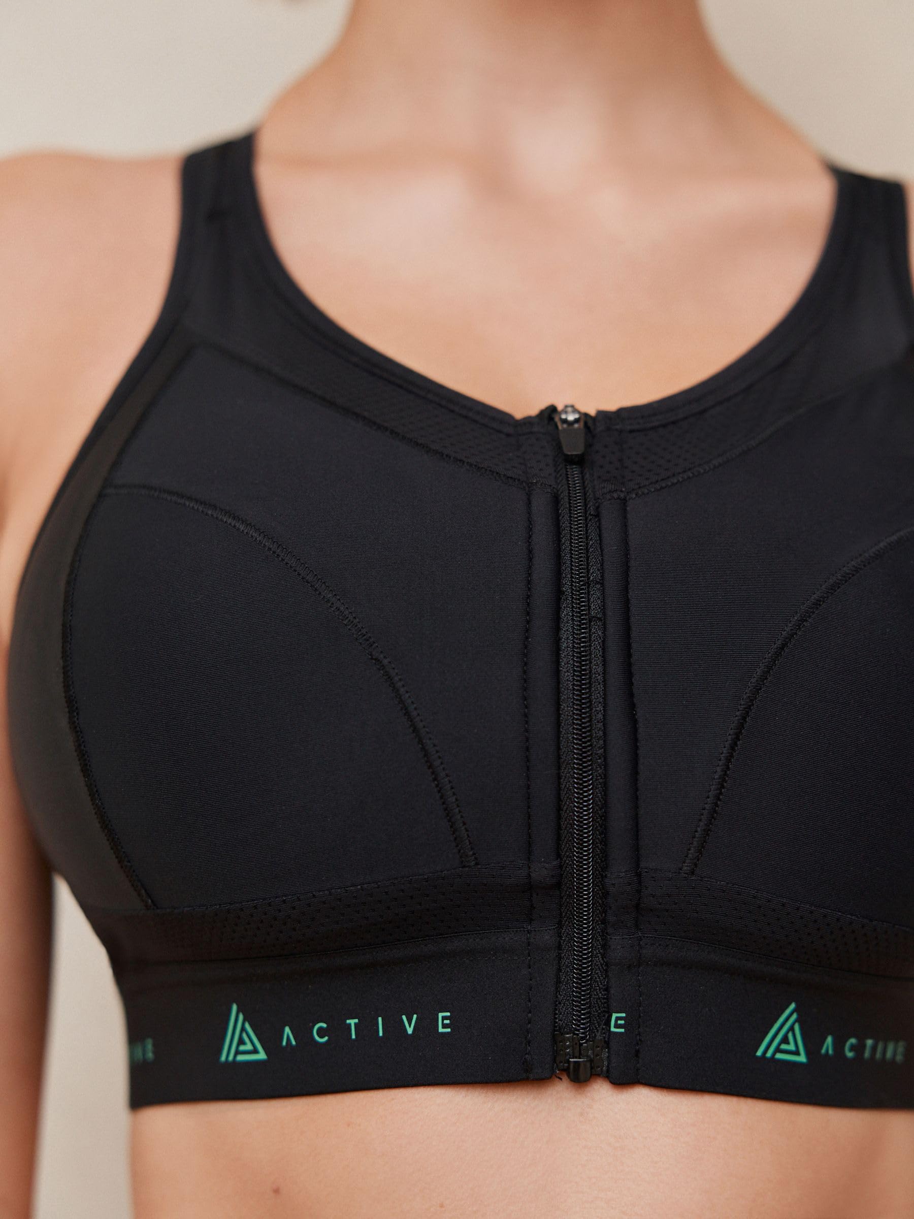 NEXT Mujeres Sujetador Deportivo de Muy Alto Impacto con Cremallera Frontal y diseño de Secado rápido DD+
