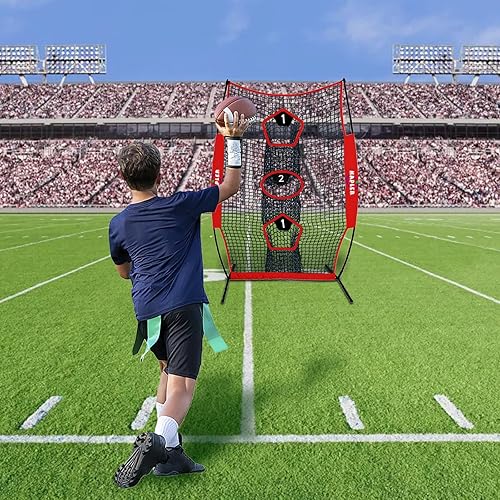 Miniatura 8 de Kapler Red de lanzamiento de fútbol para entrenamiento de fútbol QB Net para mariscal de campo precisión de lanzamiento, redes de fútbol para pasar