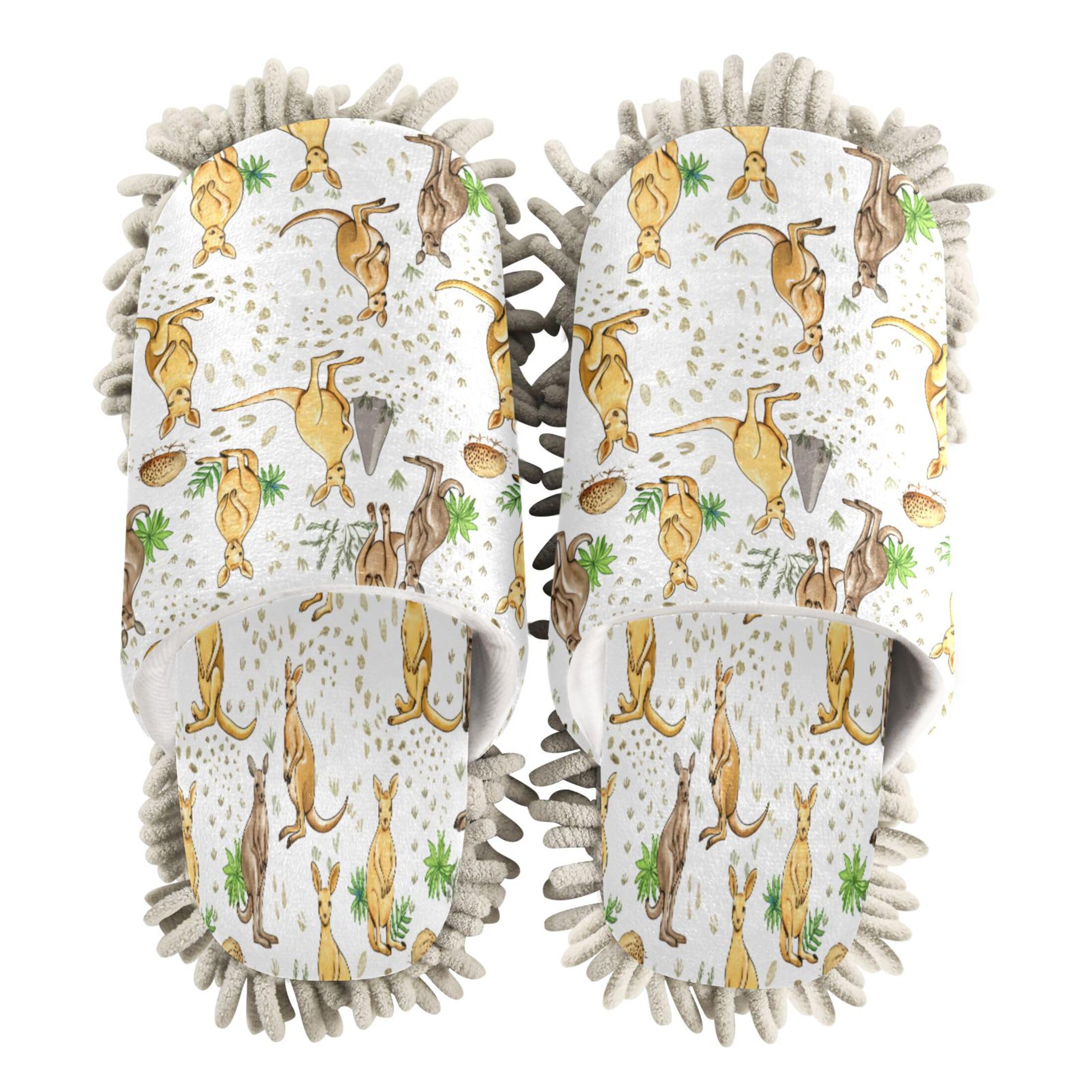 Kigai Kangaroos Mop Slippers for Floor Cleaning, Slippers for Women Men, Microfiber Floor Cleaning, M