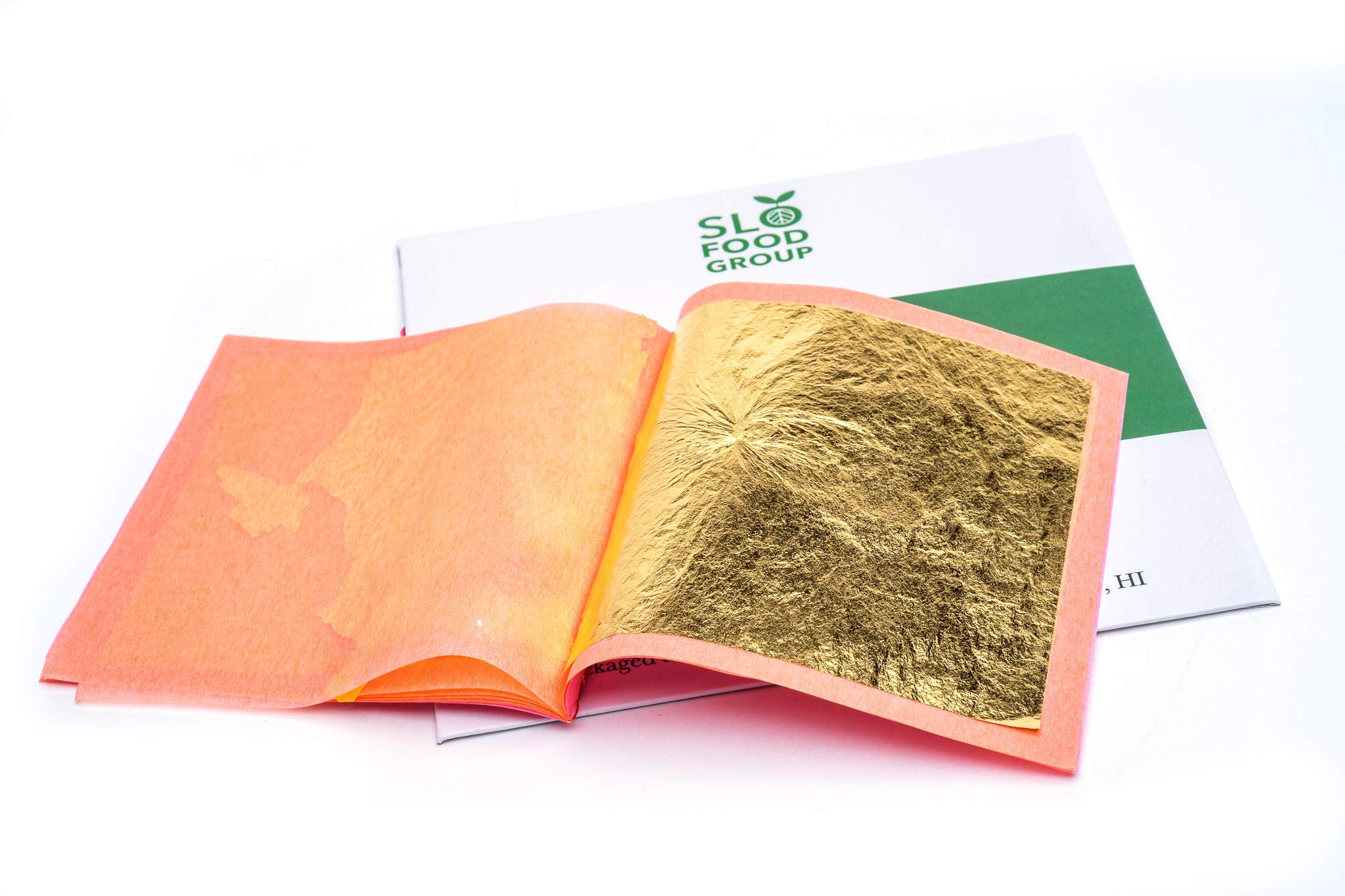 Slofoodgroup 24 Karat Edible Gold Leaf Loose Sheets 25 Sheets Gold Leaf Per Book Gold Leaf