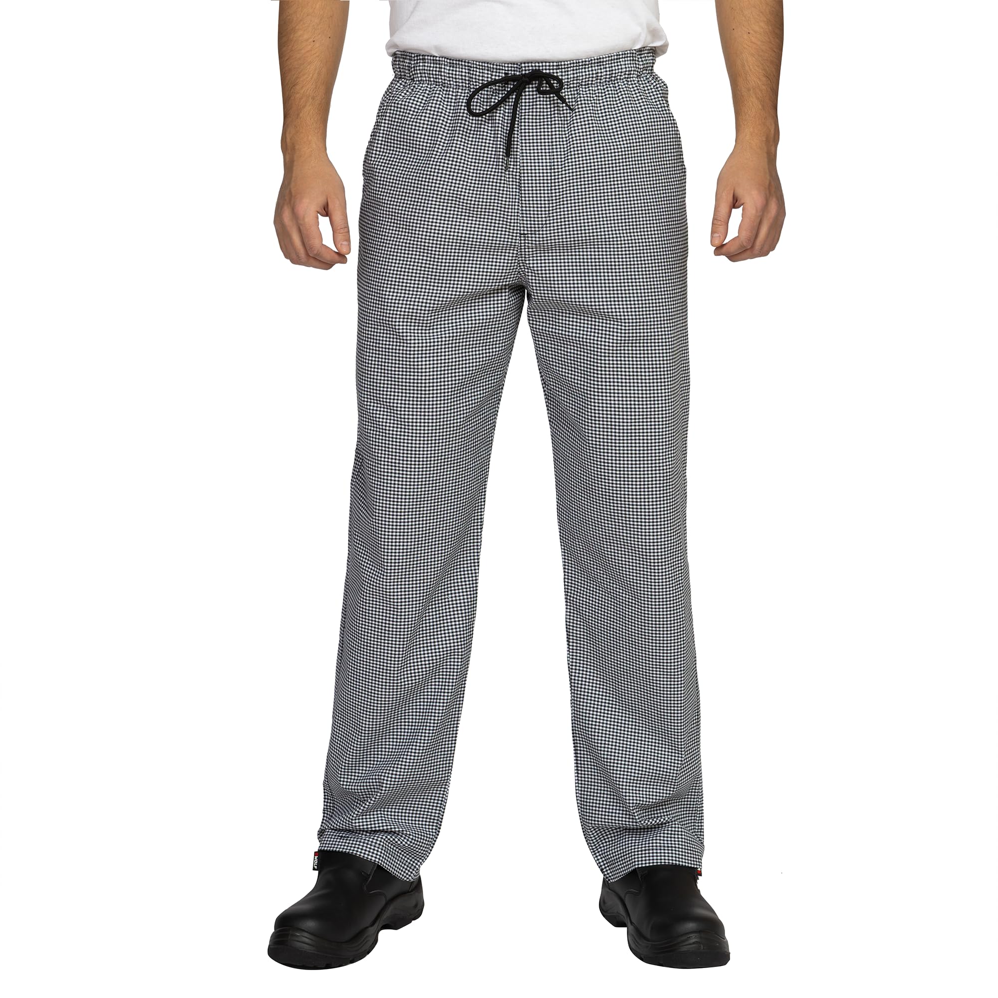 PALLTEX Alfredo Pantalon Cuisine Homme 100% Coton avec Taille élastique Pantalon de Cuisine Homme/Femme Professionnel Conforme à la Norme en 13688