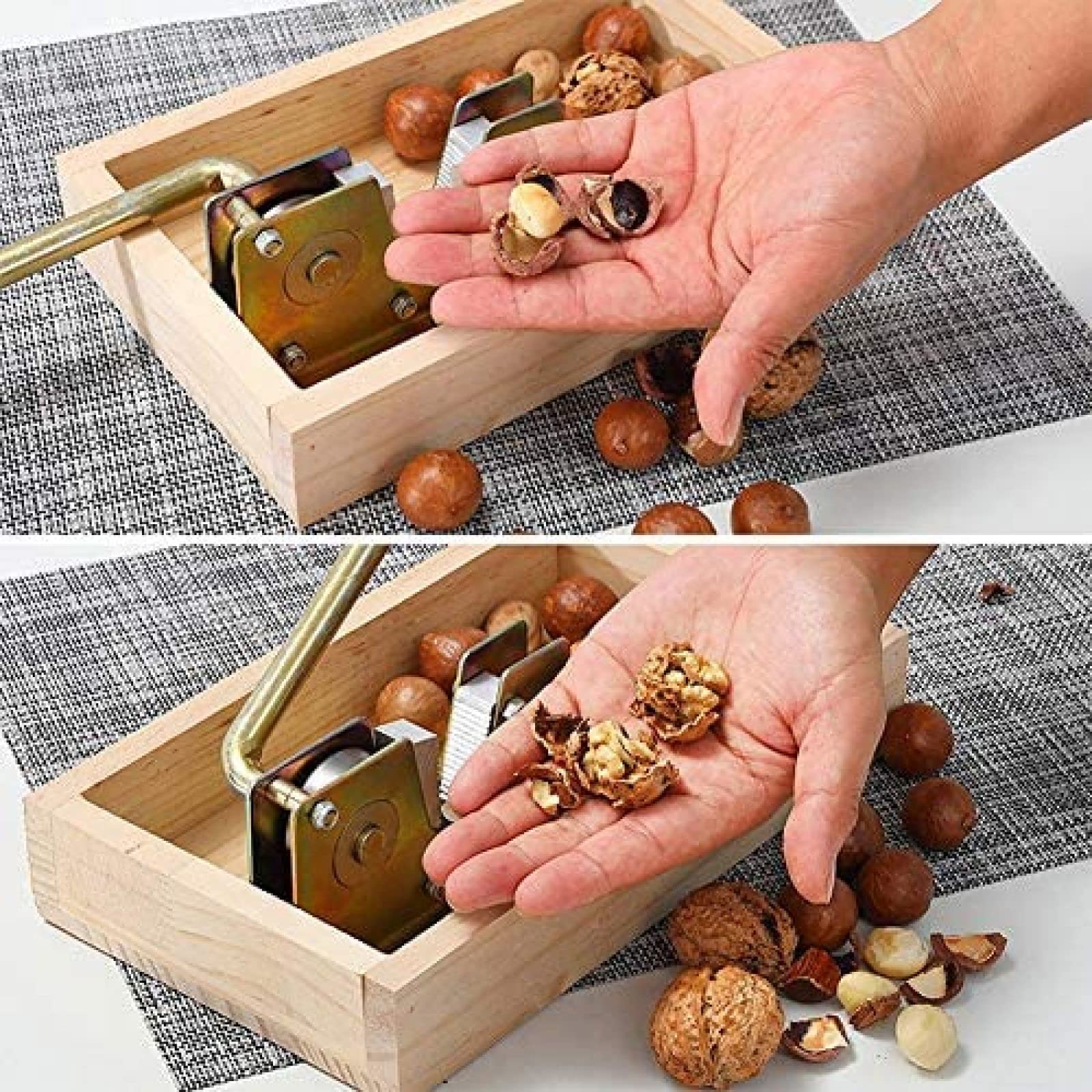 Pinzas manuales para nueces de Cascanueces, Herramienta Ajustable y Resistente para Abrir Galletas de nueces, para nueces, castañas, nueces, avellanas, almendras, duraderas, Modelo actualiza
