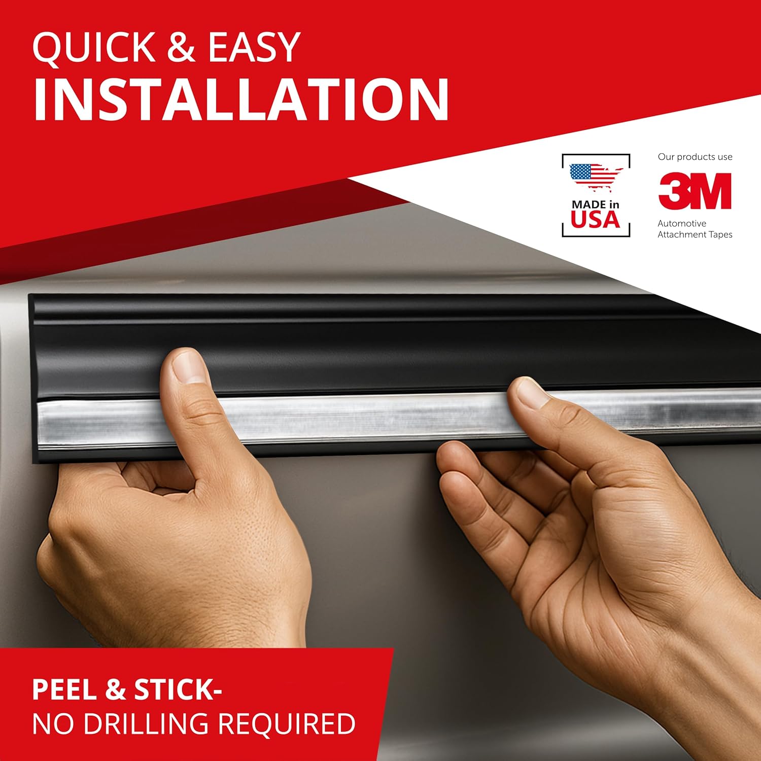 All-Fit Automotive Replacement Body Side Molding (4 1/4") – OEM Grade Restoration Black/Chrome Trim for 2003–2009 Chevy Silverado, Tahoe & CK-Series Smooth – Easy to Install Truck Accessories (26 Ft)