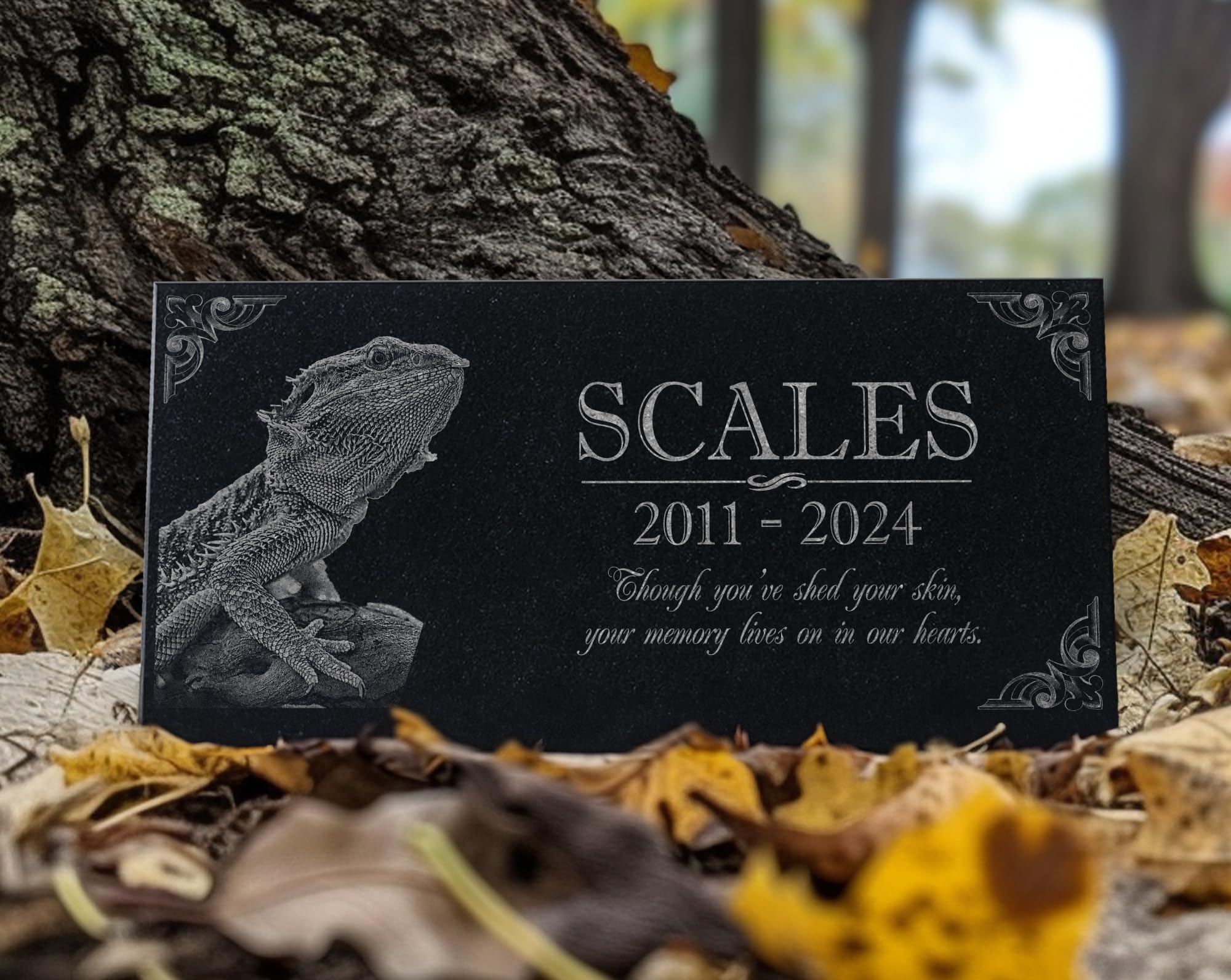 Personalized Memorial Reptile Lizard Bearded Dragon Headstone Custom Plaque Pet Garden Yard Stone Indoor Outdoor