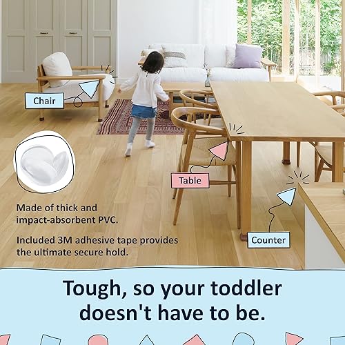 Miniatura 3 de Bebe Earth - Protectores de esquina a prueba de bebés 12 protectores de esquina de muebles para mesa protector transparente de seguridad infantil