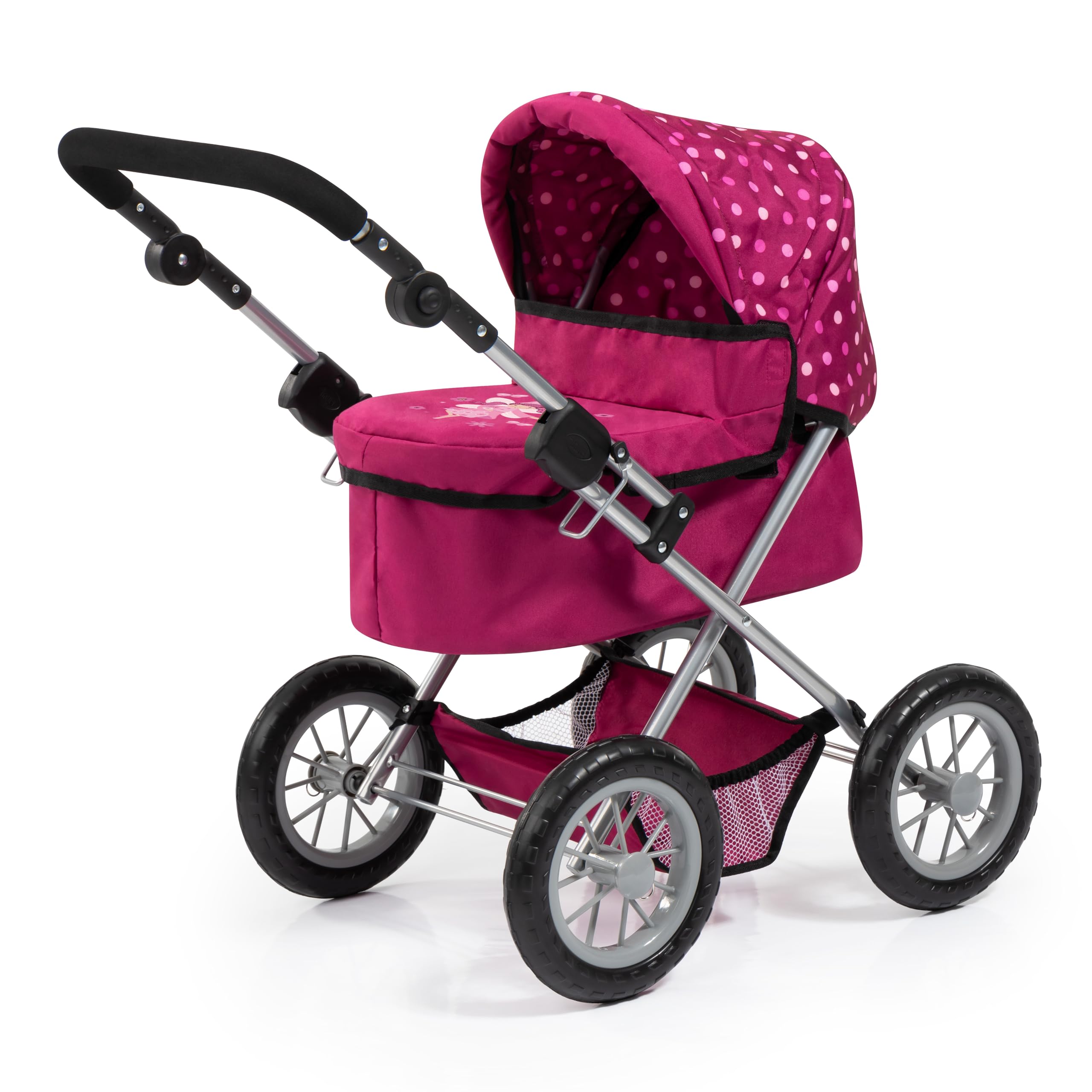 Bayer Design 13067Aa, Cochecito, Carro Muñecas Trendy, Combolsa, Plegable, Ajustable, Rojo, Hadas, Color Motivo