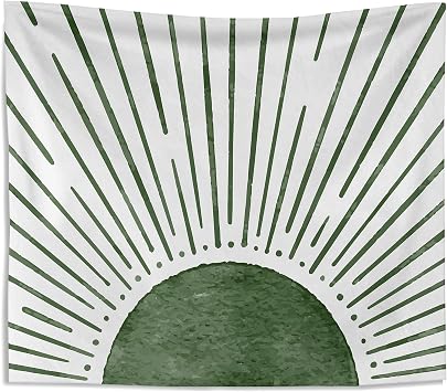 Knibeo Sage Green Tapestry - Boho Wall Decor for Bedroom & Living Room, 50x60 Inch Neutral Sun Tapestry