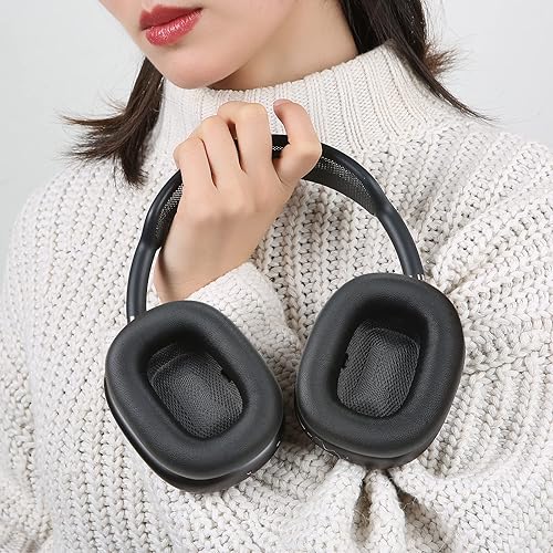 Miniatura 6 de Almohadillas de piel de cordero para auriculares Apple AirPods Max, almohadillas de piel de oveja de repuesto con espuma viscoelástica e imán, a