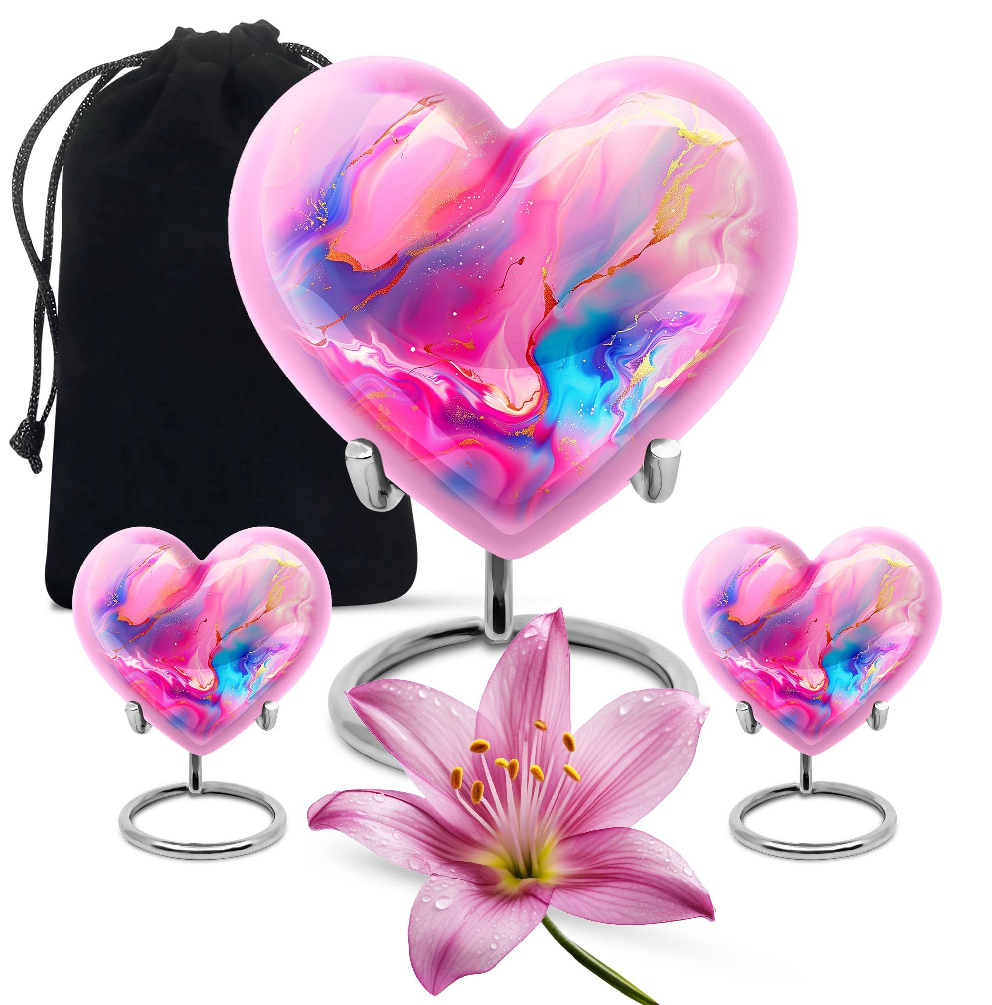 YATHABHISA Abstract Galaxy Urn for Ashes for Women, Heart Urn, Cremation Urns for Human Ashes, Unique Urns for Human Ashes, Small Urns for Ashes, Urn for Ashes Adult Male, Urn for Burial In Ground