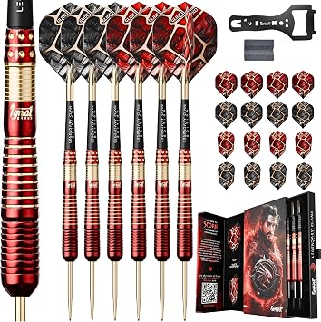 IgnatGames Dart Metal U  Seti - 6 adet Premium Pirin  F   elik U lu Dart Seti, TwinForce  Milli, 16 Adet Standart ve  nce GlideXPro  Flights + Dart Bileyici ve Dart Anahtar