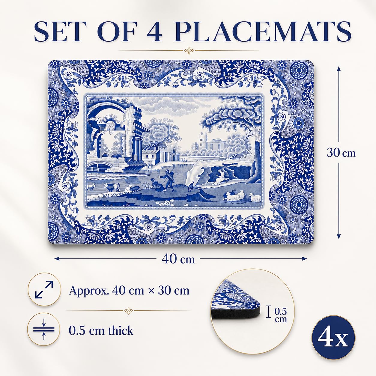 Blue Italian Tischunterlage 4 Stück (s)