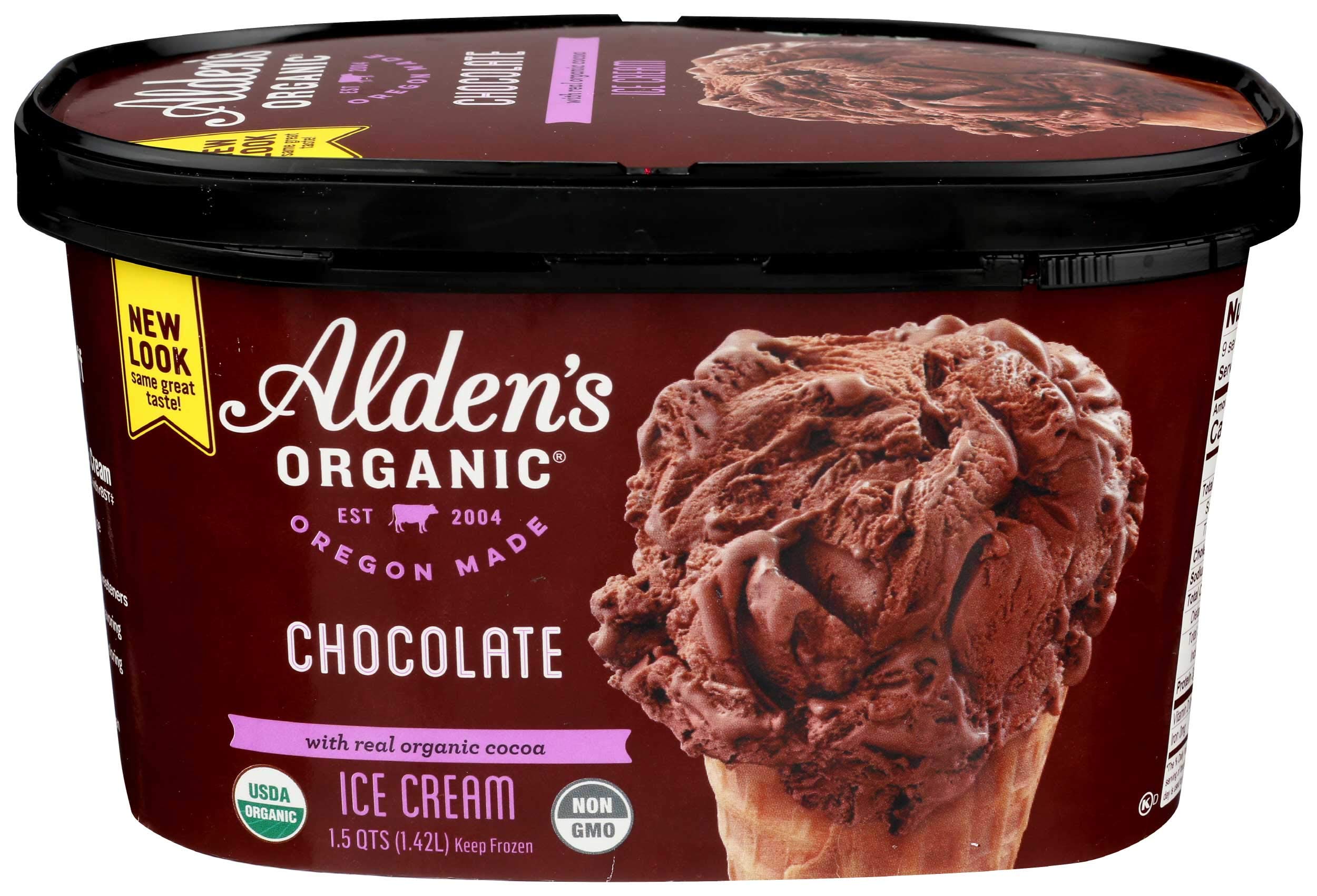 Aldens Organic Chocolate Ice Cream, 48 Fluid Ounce - 3 per case.
