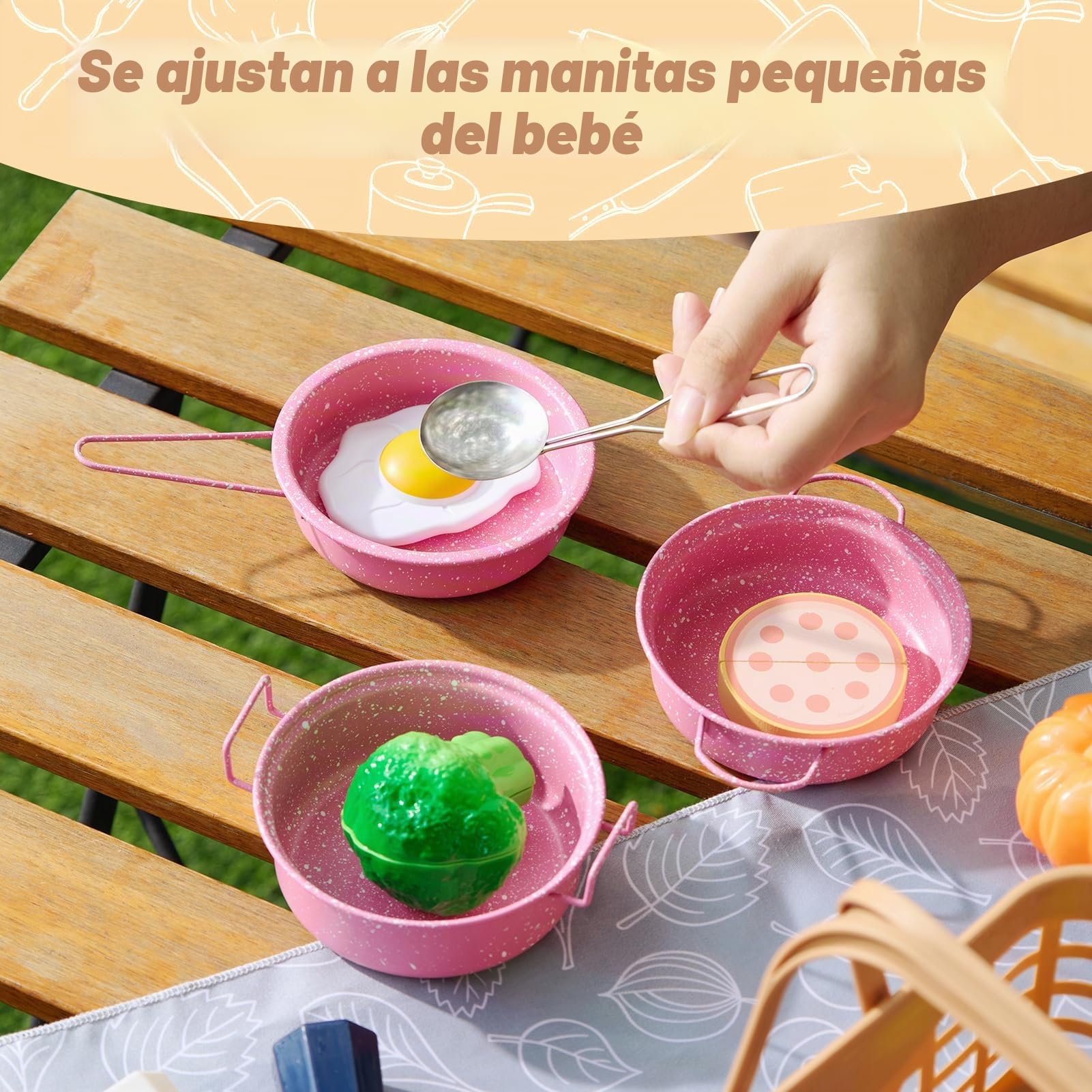 Veitch fairytals Accesorios & Utensilios de Cocina Juguetes, Menaje Olla Pequeños Cacharritos Cocinitas de Juguetes Metal para Infantil Cozinha Criança Brincar Niños 3 4 5 6 7 8 Años (Nuevo Rosado)