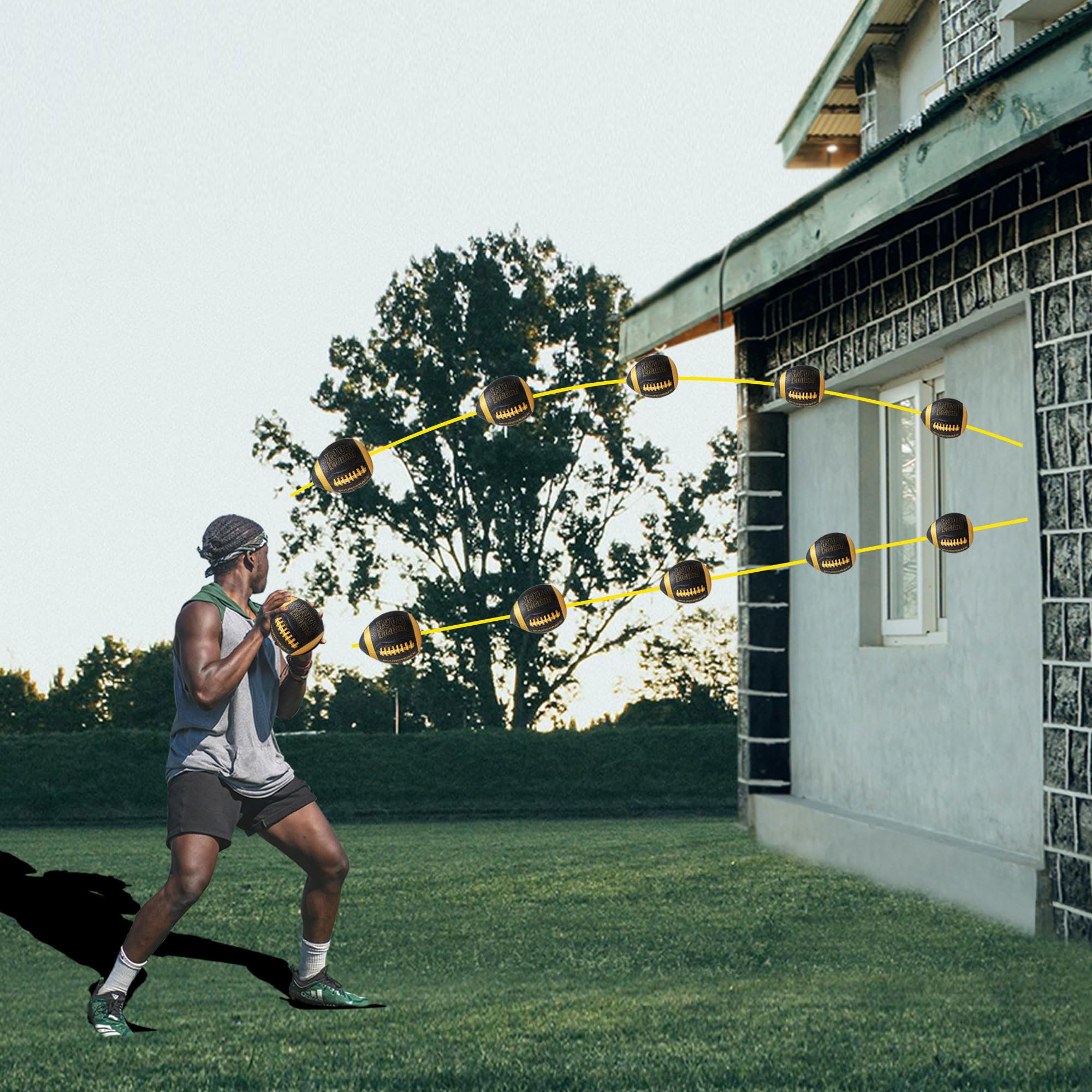 BOUNCEBACK Composite Football, Pass Catch Training Football, Official Size 9(Ages 14+)(Pump Included)