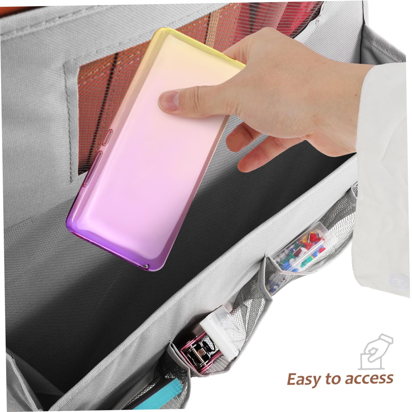 GLEAVI Organizer da Porta in Stoffa per Cosmetici, 4 Tasche e Fori, Lavabile e Salvaspazio, per Bagno e Armadio