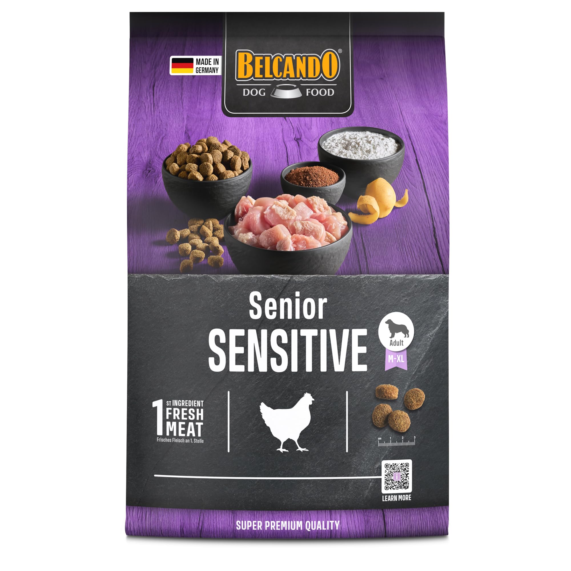 Belcando Senior Sensitive [4 kg] karma dla psów | Sucha karma dla starszych i wrażliwych psów | Kompletna karma dla psów wszystkich ras