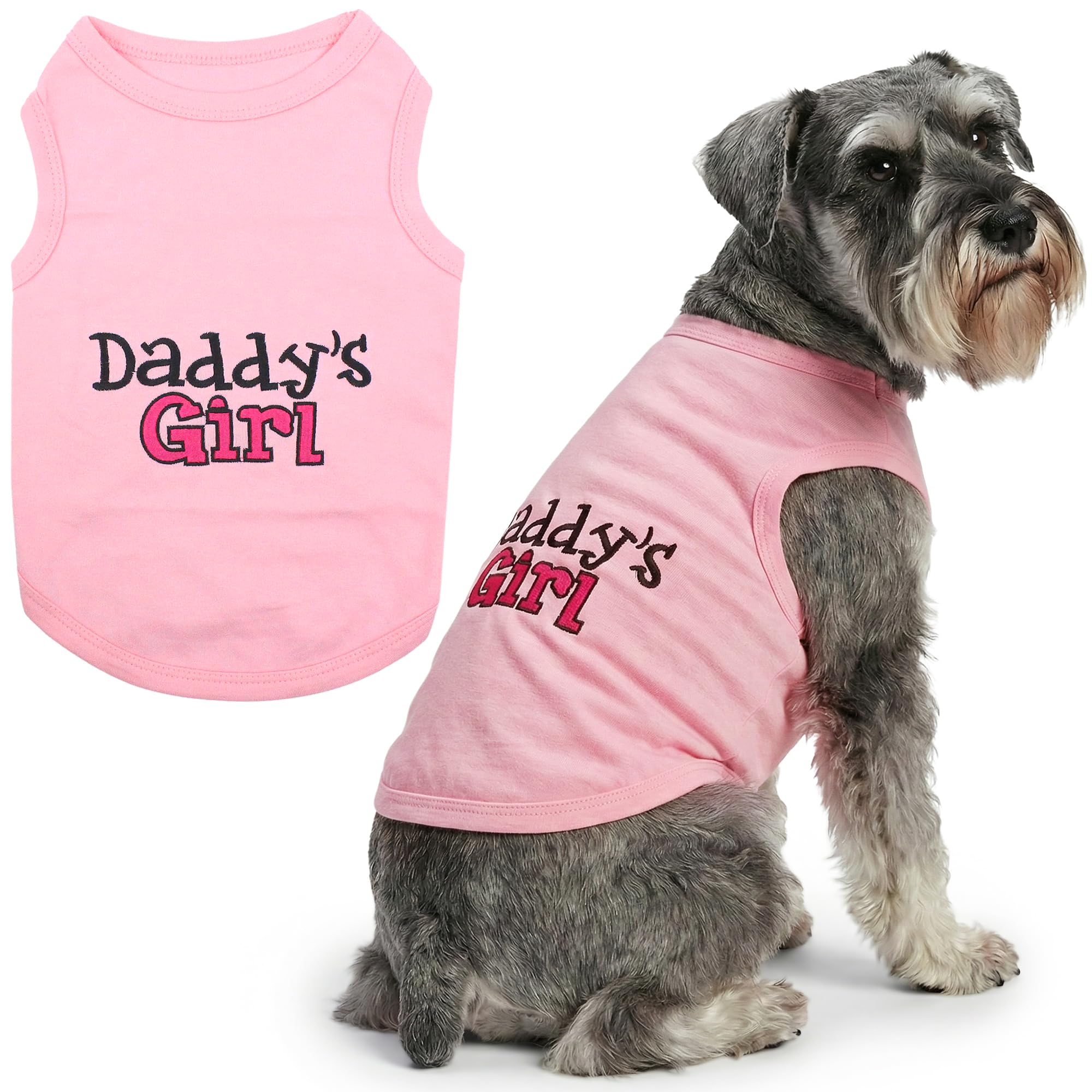 Parisian Pet Dog Shirt – 100% Cotton Shirts for Large Dogs – Pink Sleeveless Puppy Clothes – Lightweight and Breathable Dog Apparel – Girl Dogs