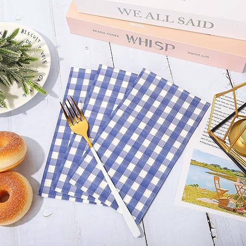 Miniatura 4 de Whaline Servilletas de invitados de color azul marino, paquete de papel desechable de 3 capas para boda, cena, toalla de mano para boda, cumpleaños,