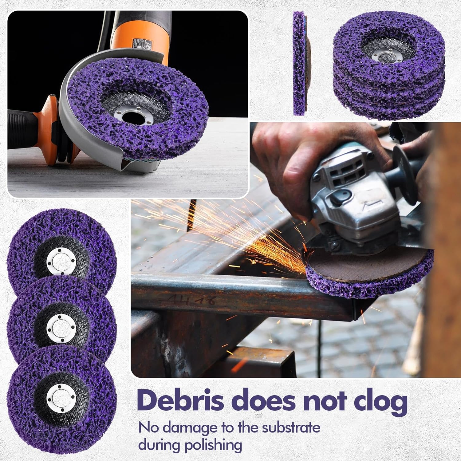 Landhoow 20 Pcs Strip Discs Rust Remover Wheel 4" x 5/8" Stripping Wheel Paint Disc Abrasive for Rust Oxidation Welds Metal Wood Angle Grinder