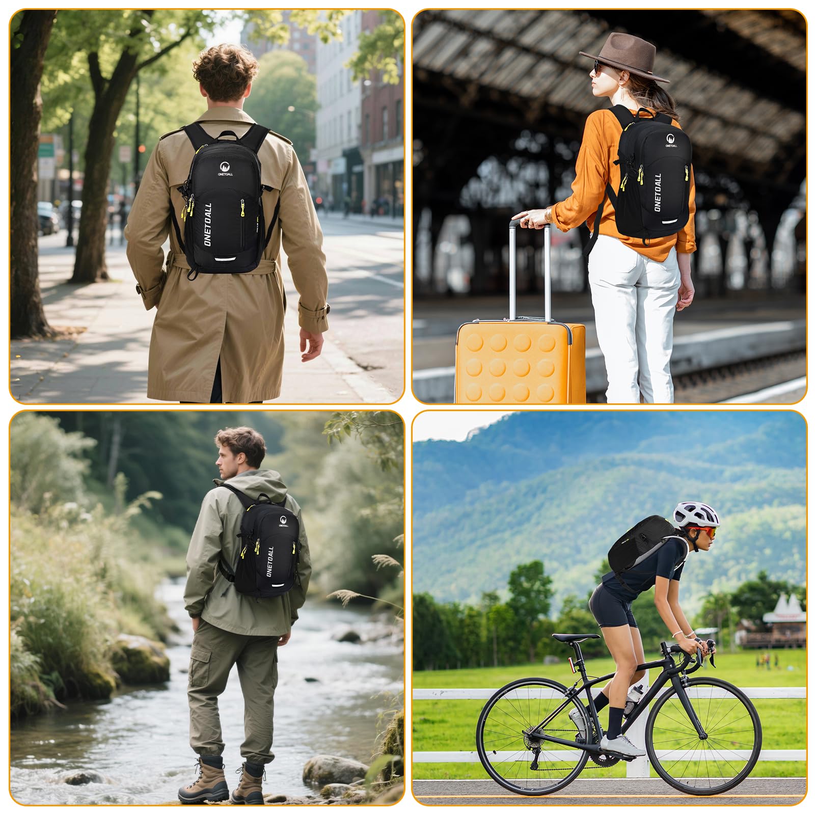 Zaino Trekking 20L 30 Litri, Zaino Montagna Antifurto con Coprizaino Impermeabile, Zaini Leggero Piccolo Uomo Donna per Escursionismo Hiking Viaggi Ciclismo Pendolarismo, Solo 500g 600g