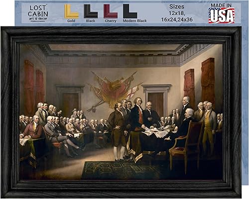 Declaración de independencia de John Trumbull - Lienzo enmarcado para decoración de pared, lienzos de reproducción de pintura fina  Impresión de