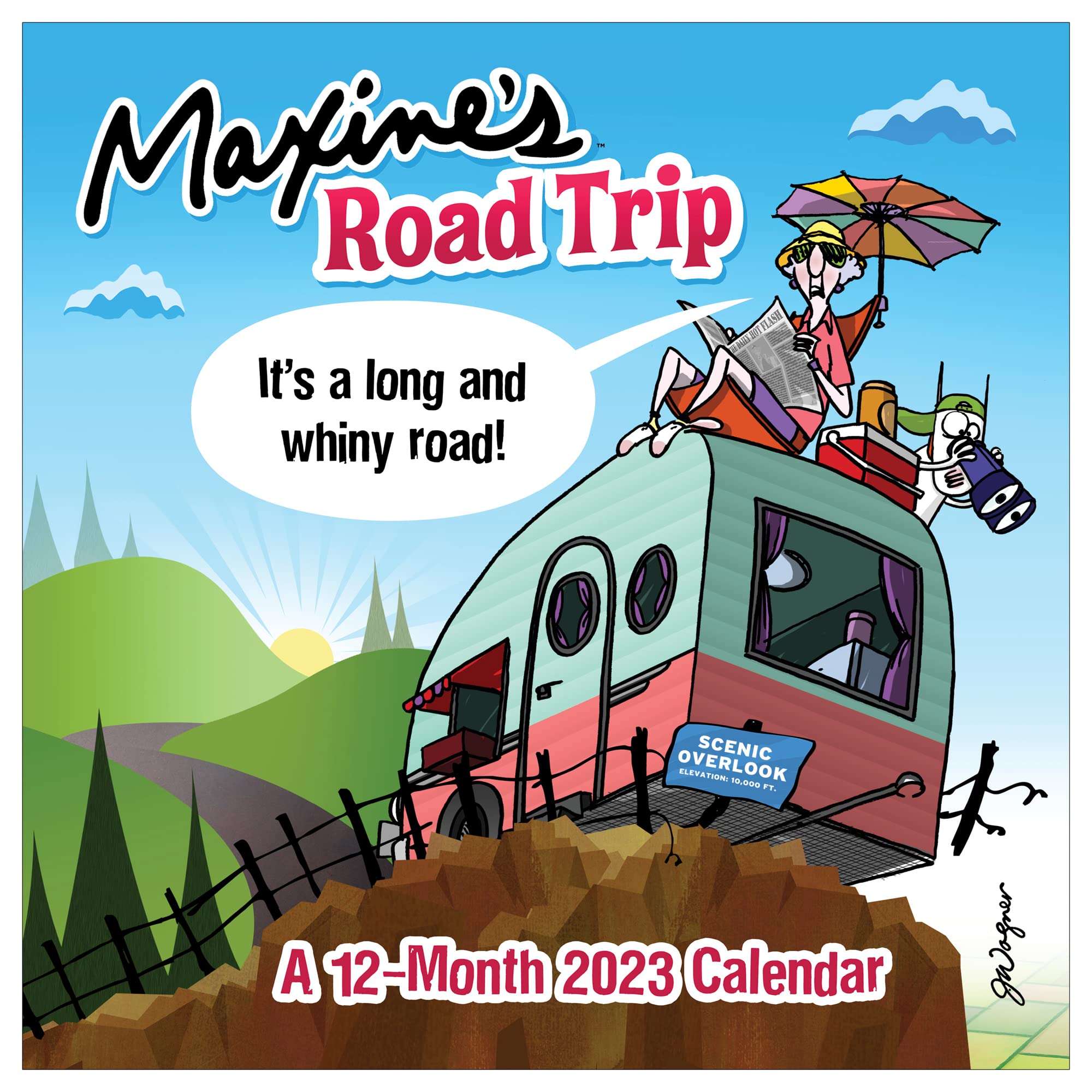 TF PUBLISHING 2023 Maxine Road Trip Wall Calendar | Home and Office Organization | Large Monthly Grid Space for Planning and Schedules | 4 Bonus Months | Premium Matte Paper | 12"x12"