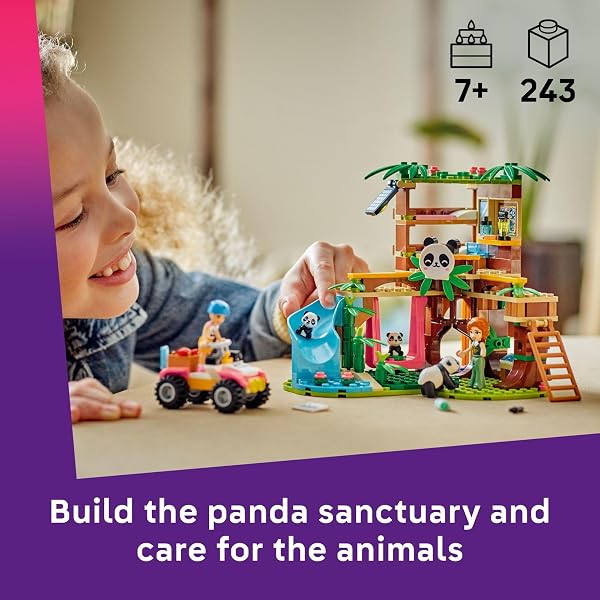 LEGO LEGO Friends Panda Sanctuary Animal Care Pretend Play Toy for Girls & Boys - Interactive Storytelling & Building Playset with Panda Toys for Kids, Ages 7+ - Gift Idea for Birthdays - 42648 in use