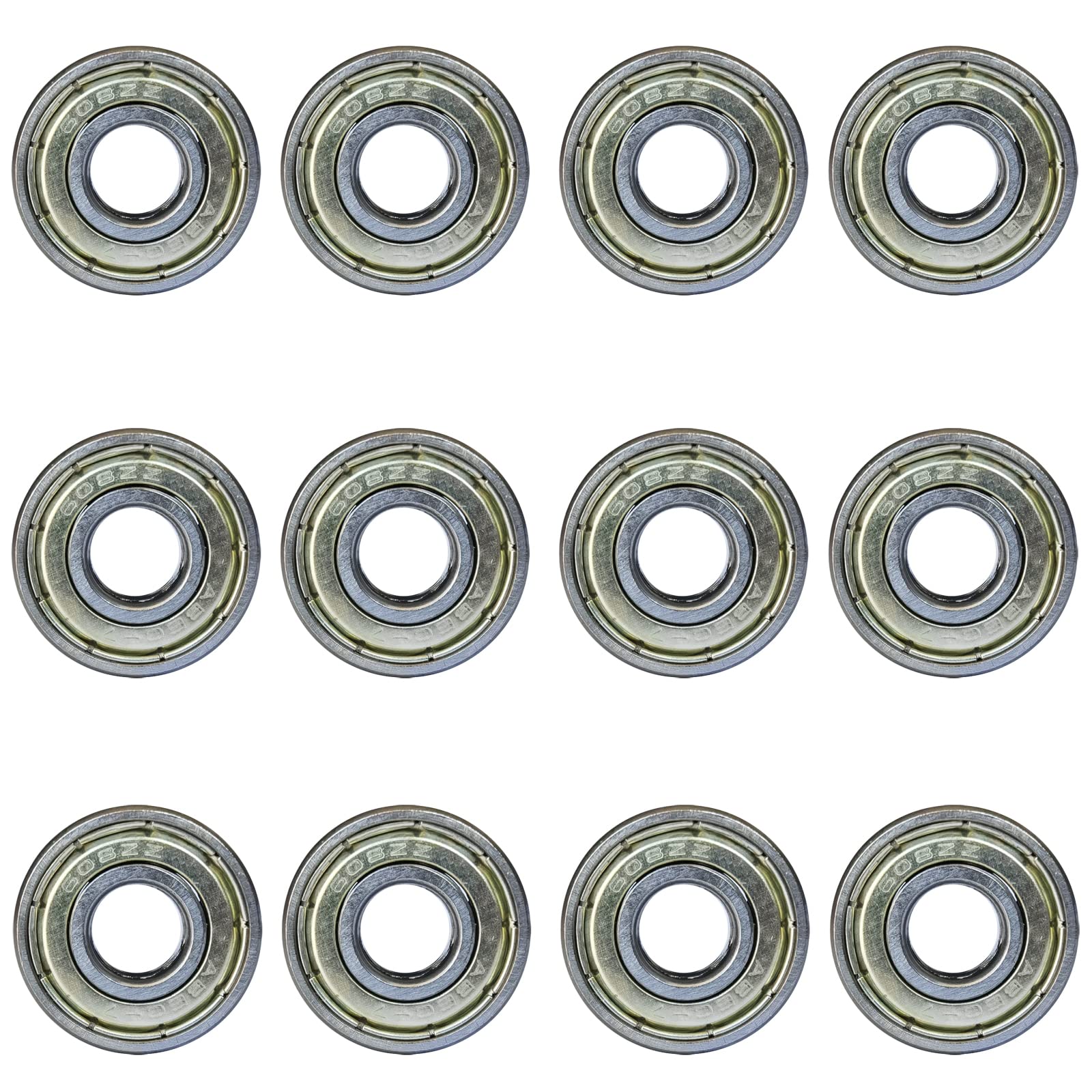 608-ZZ Ball Bearing - Double Metal Sealed Shielded Miniature Deep Groove Bearings for Furniture Wheel,Skateboards, Inline Skates, Scooters, Roller Blade Skates (8mm x 22mm x 7mm) (100)