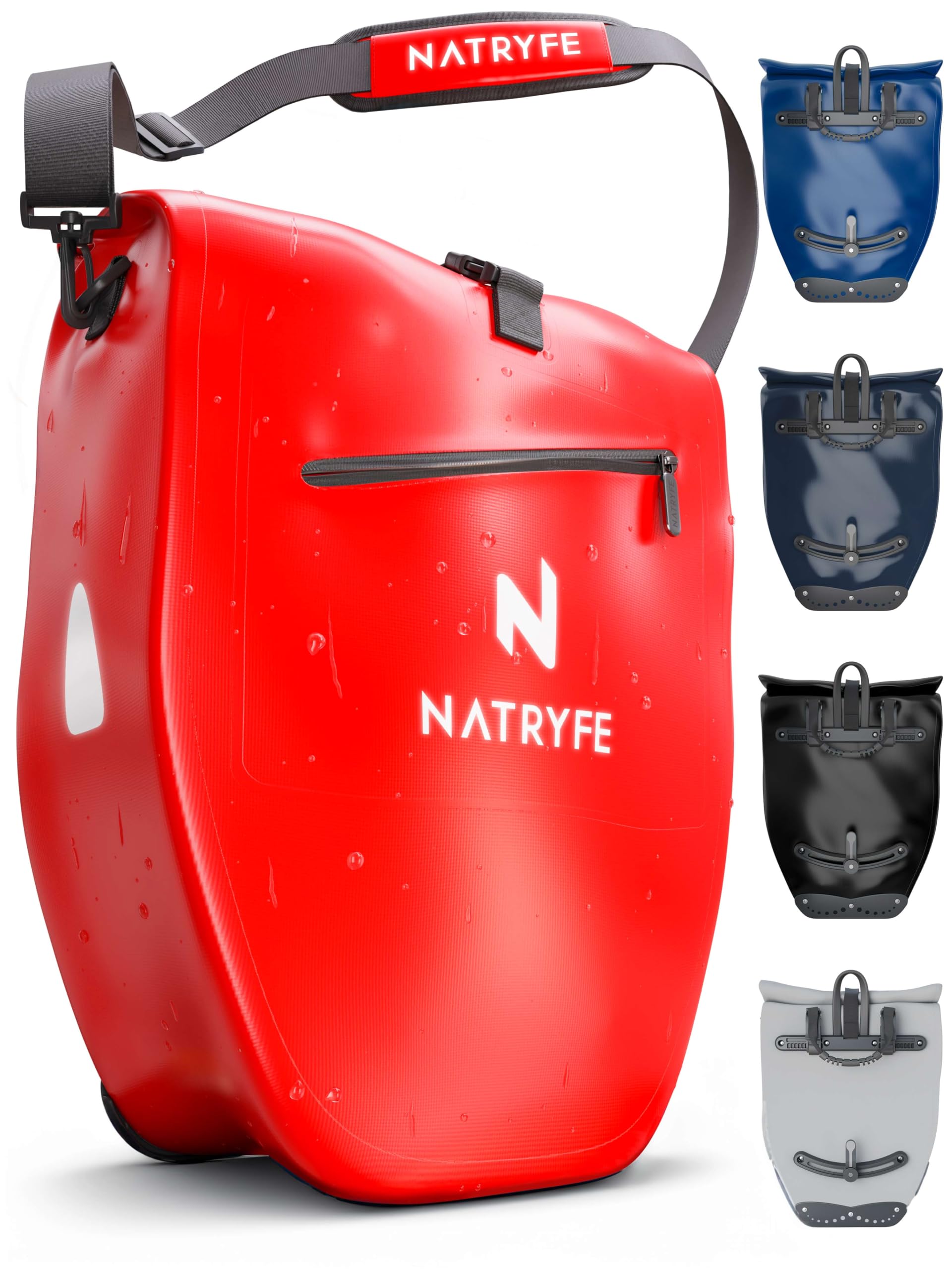 Fietstas voor bagagedrager, 28 liter volume, 100% waterdicht en robuust