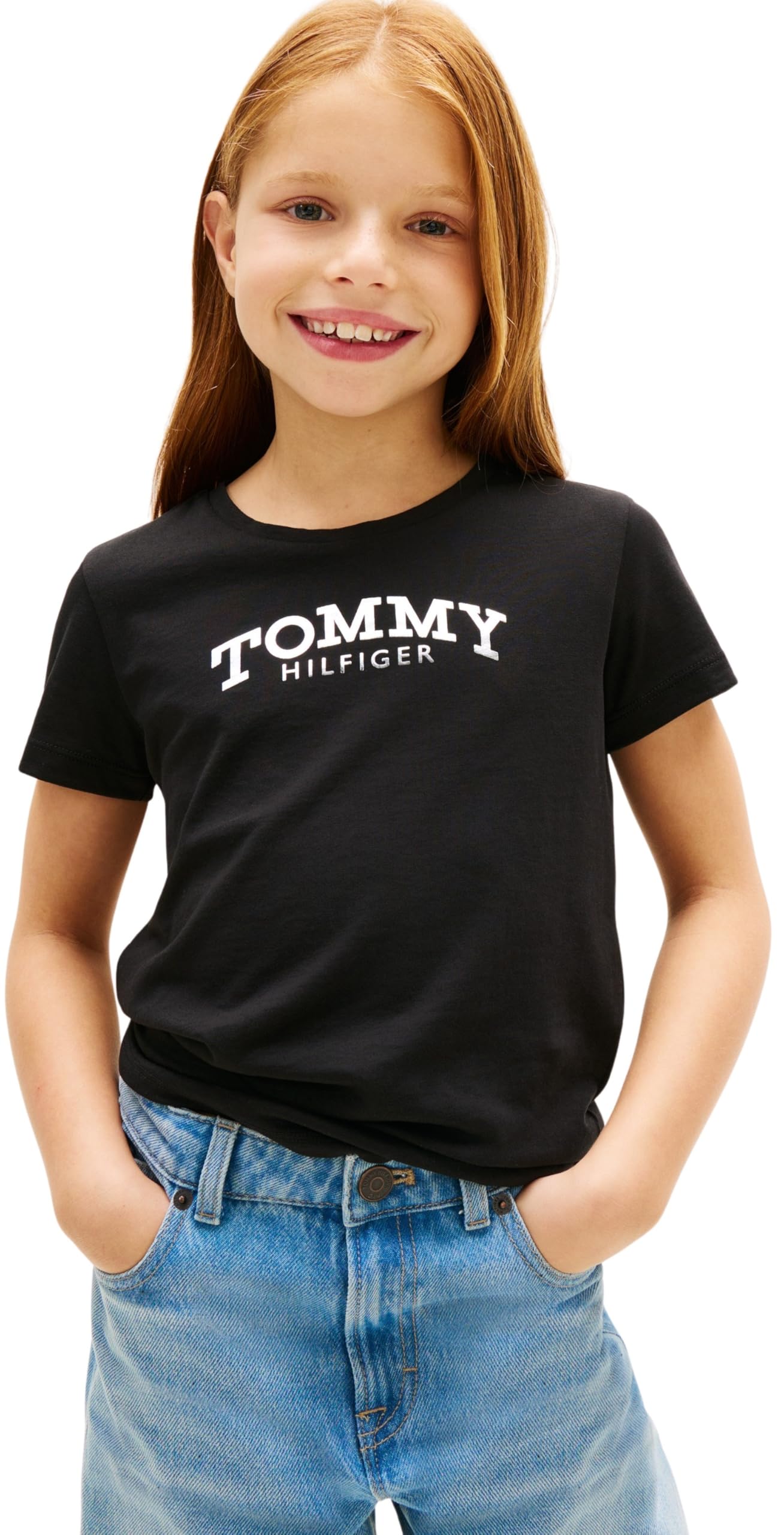 Tommy Hilfiger Mädchen Tommy Foil Tee Ss Kg0kg08974 S/S T-Shirt (1er Pack)