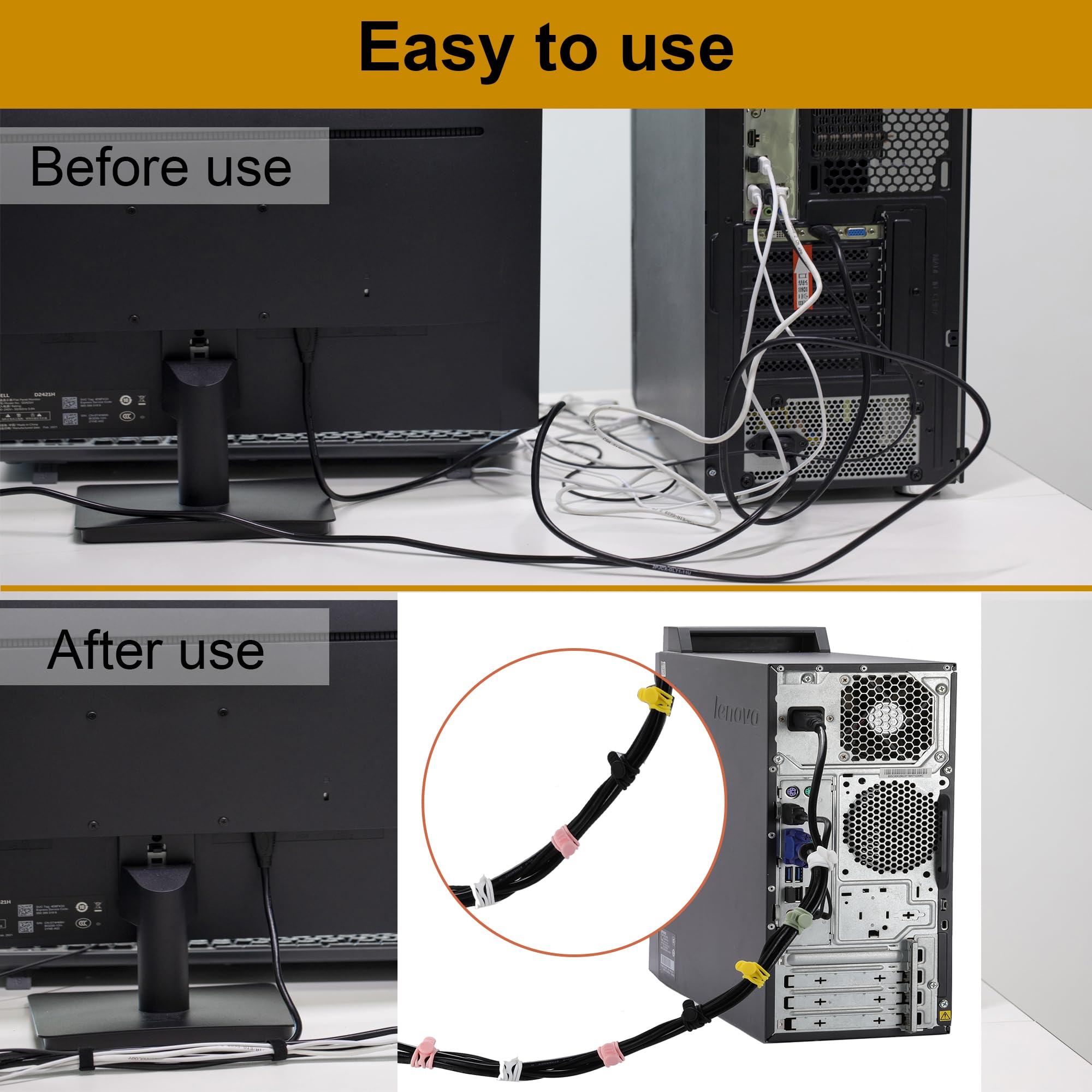 Bridas de silicona para cables, organizador de gestión de cables reutilizable, correas de cables, bridas de cables, organizador de cordón elástico multiusos para agrupar y sujetar cables de