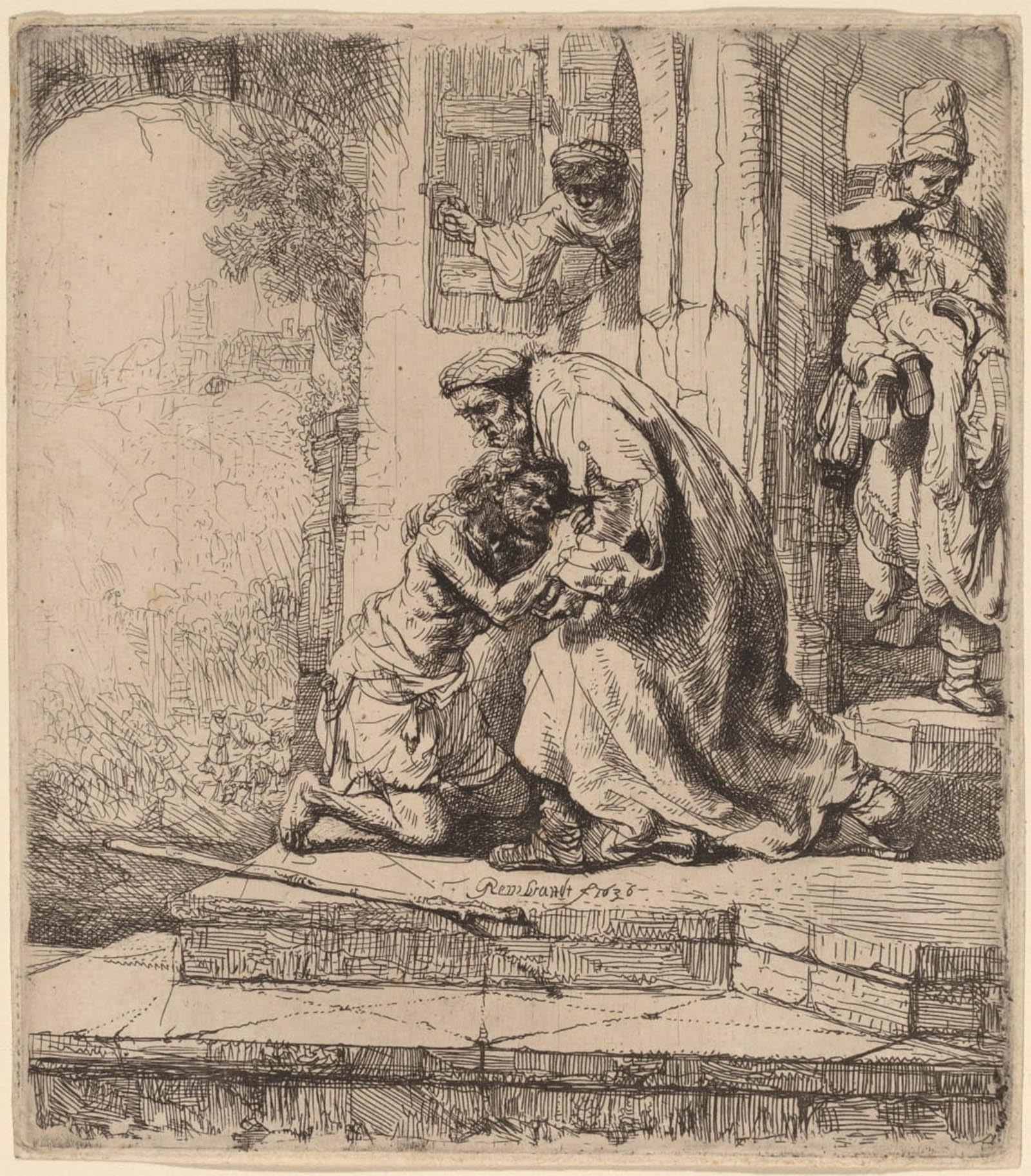 SERENDIPITP Vintage Wall Art Canvas Nordic Poster Canvas Print Picture The return of the prodigal son by Rembrandt van Rijn Wall Art Poster for Home Decor 60x90cm