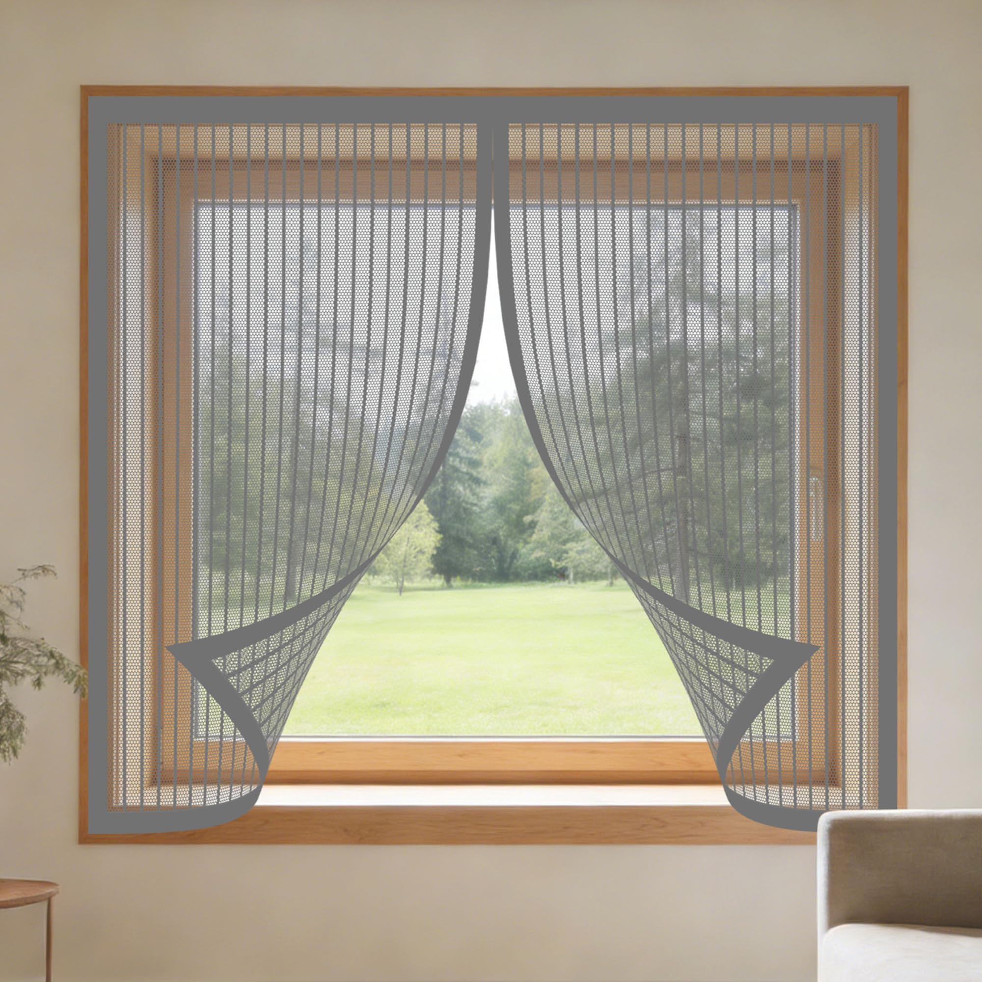 Fly Screens Windows 115 x 115 cm Selfadhesive Tape Window Nets Insects Without Drilling Or Screwing with Self Adhesive Tape for Windows Doors and Patio Screens, Grey