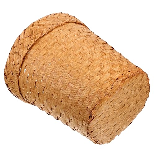 Operitacx Cesta tejida de basura cesta de basura de ratán para hierba, cesta de basura para maceta, cestas de almacenamiento, papelera de mimbre